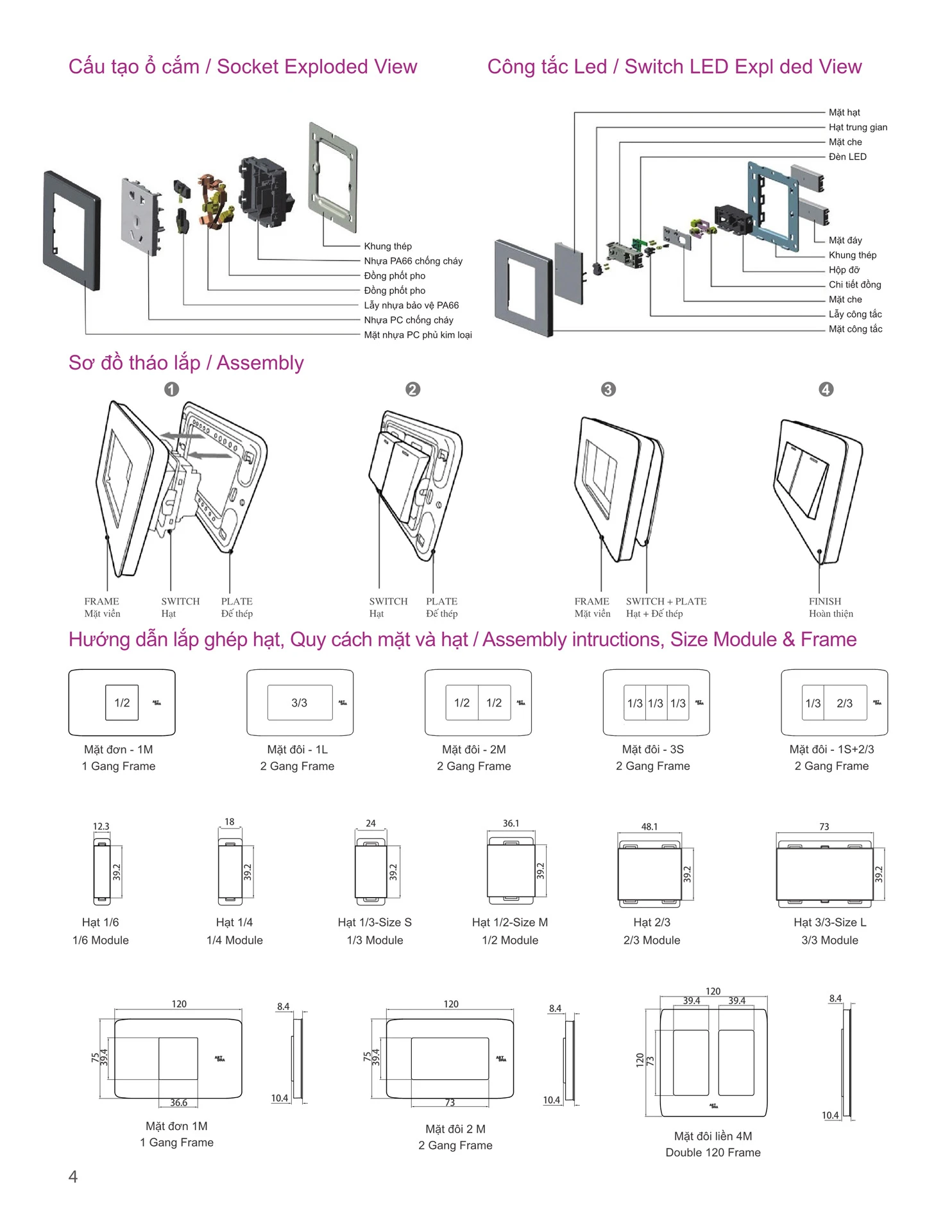 Catalogue ARTDNA 2026 (Công tắc & Ổ cắm) - Trang 4)