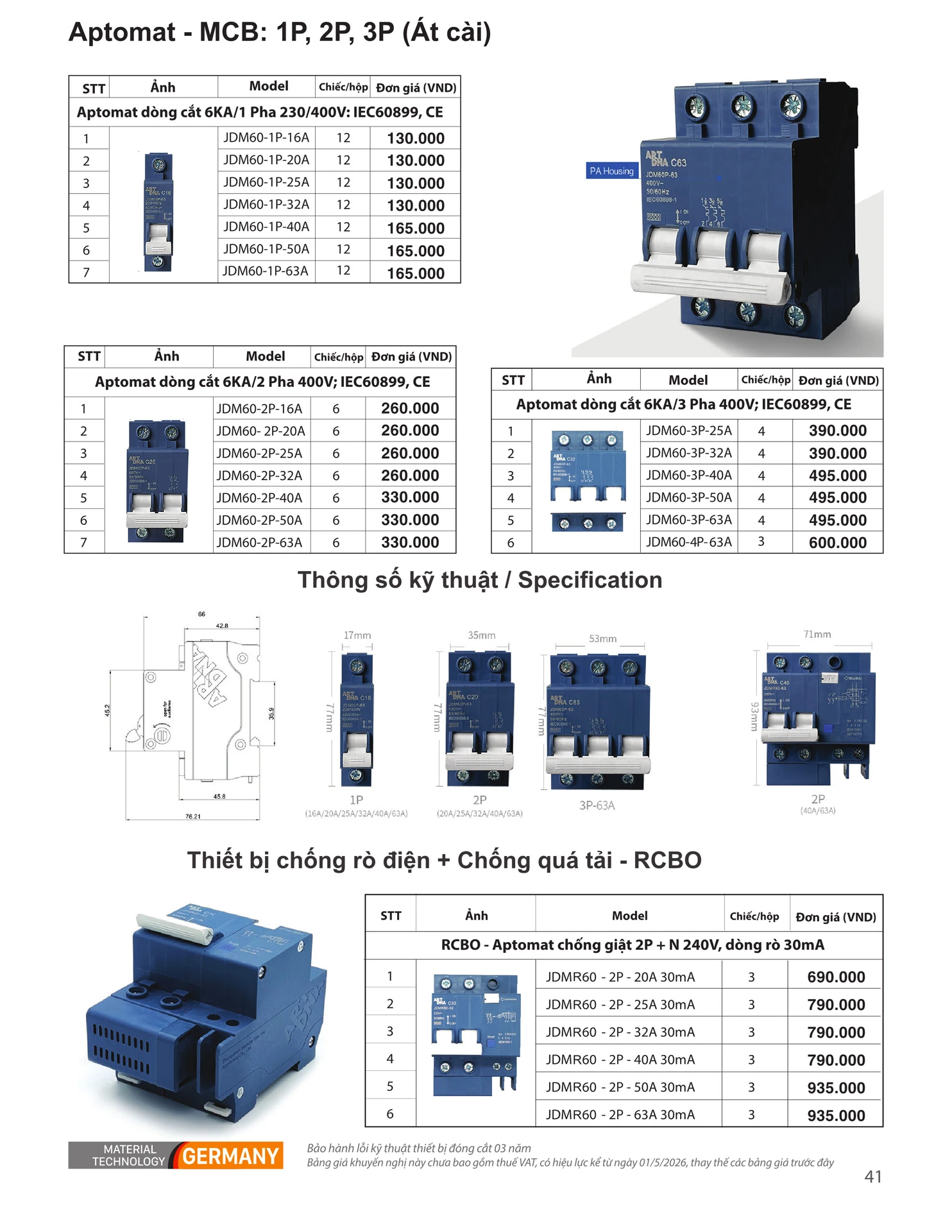 Catalogue ARTDNA 2026 (Công tắc & Ổ cắm) - Trang 41)