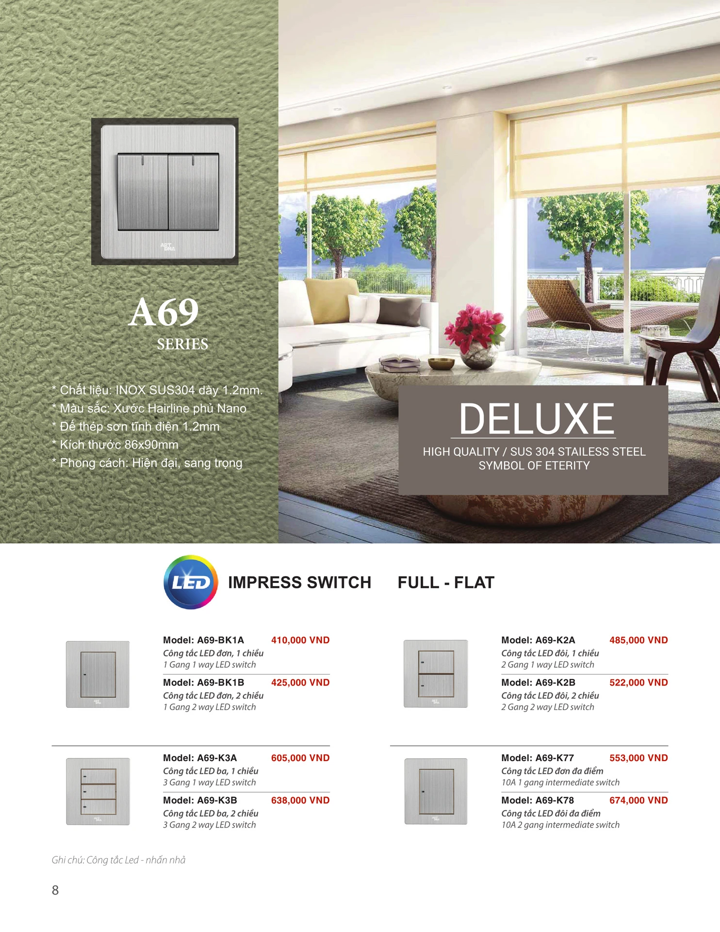 Catalogue ARTDNA 2026 (Công tắc & Ổ cắm) - Trang 8)