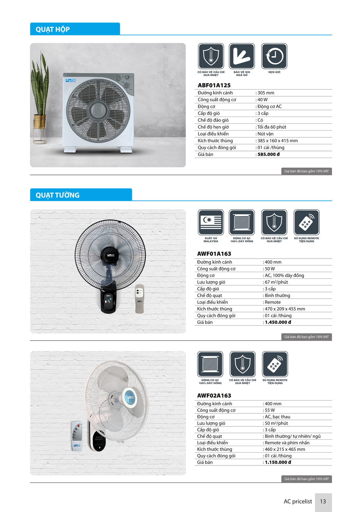 Bảng Giá thiết bị điện AC Electric 2025 - Trang 14)