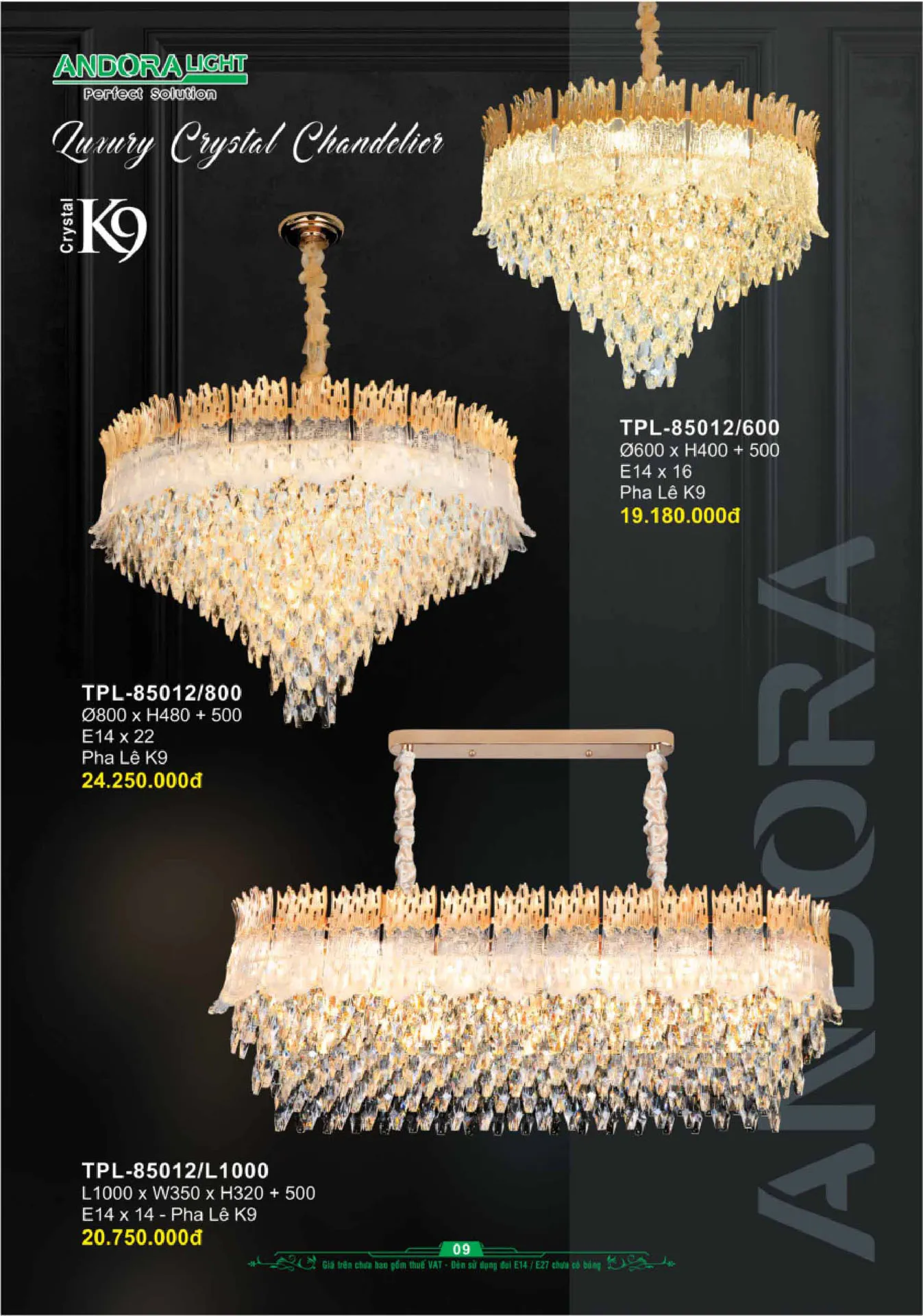 Catalogue Đèn Trang Trí ANDORA 2025 - Trang 10)