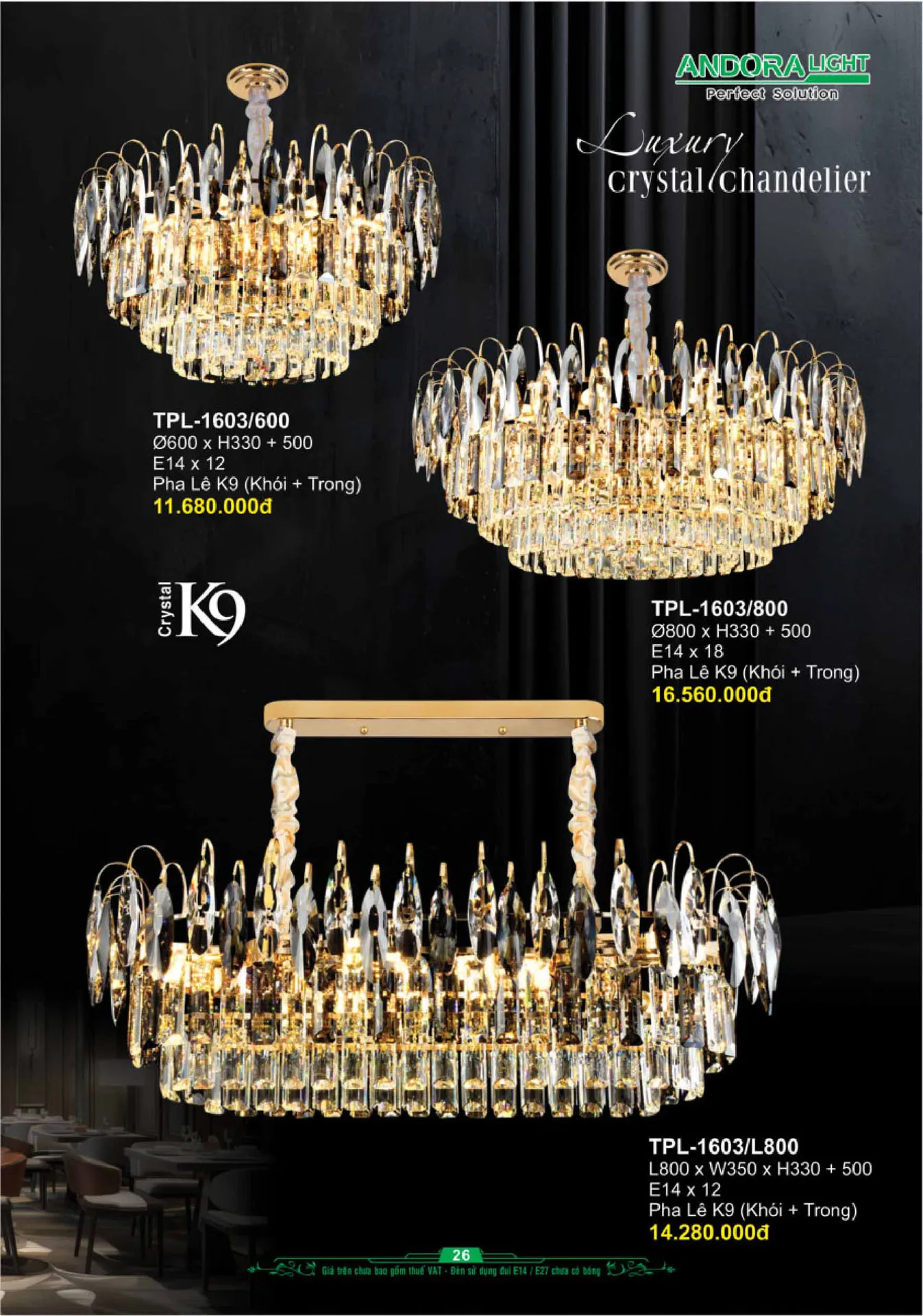 Catalogue Đèn Trang Trí ANDORA 2025 - Trang 27)