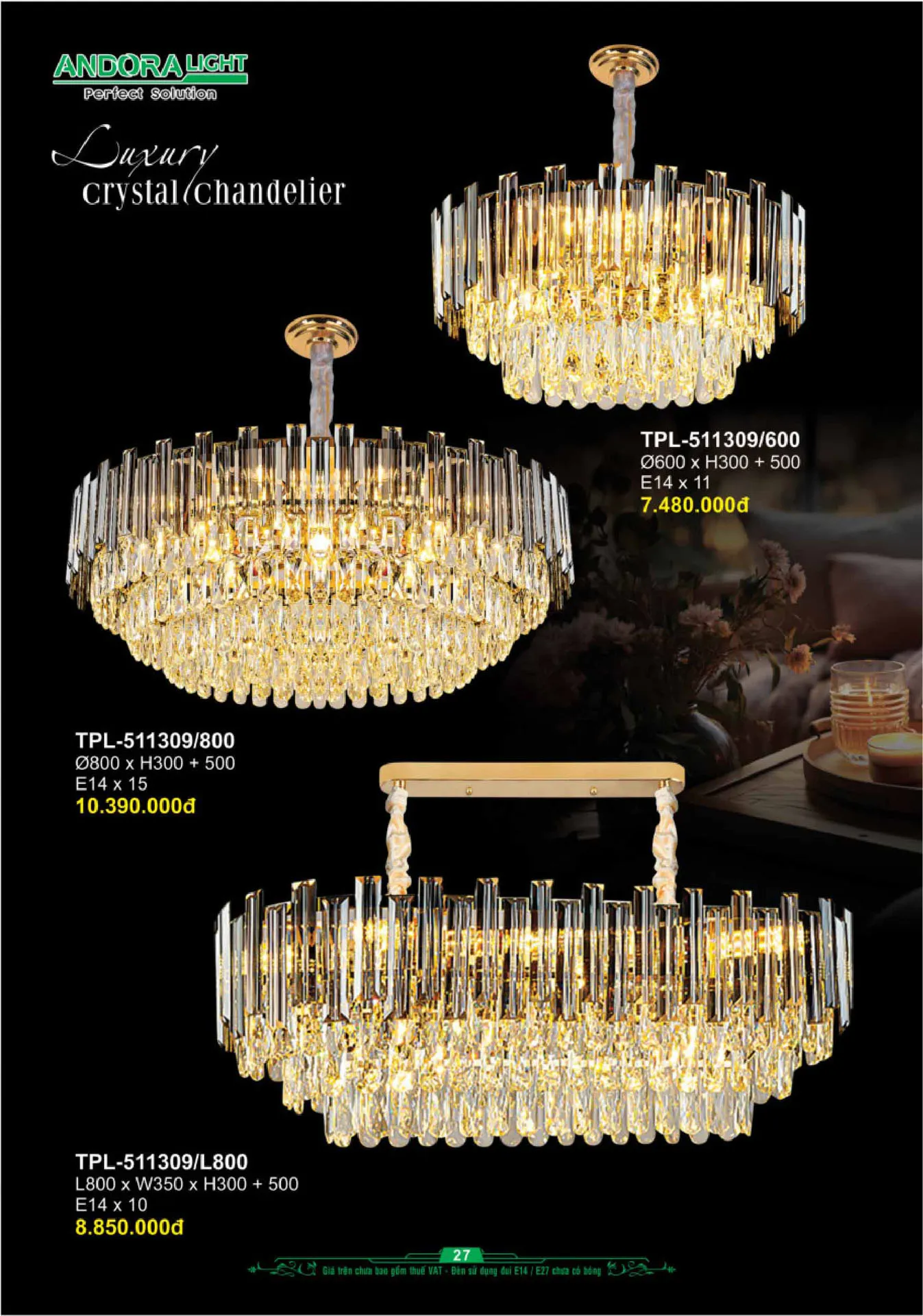 Catalogue Đèn Trang Trí ANDORA 2025 - Trang 28)