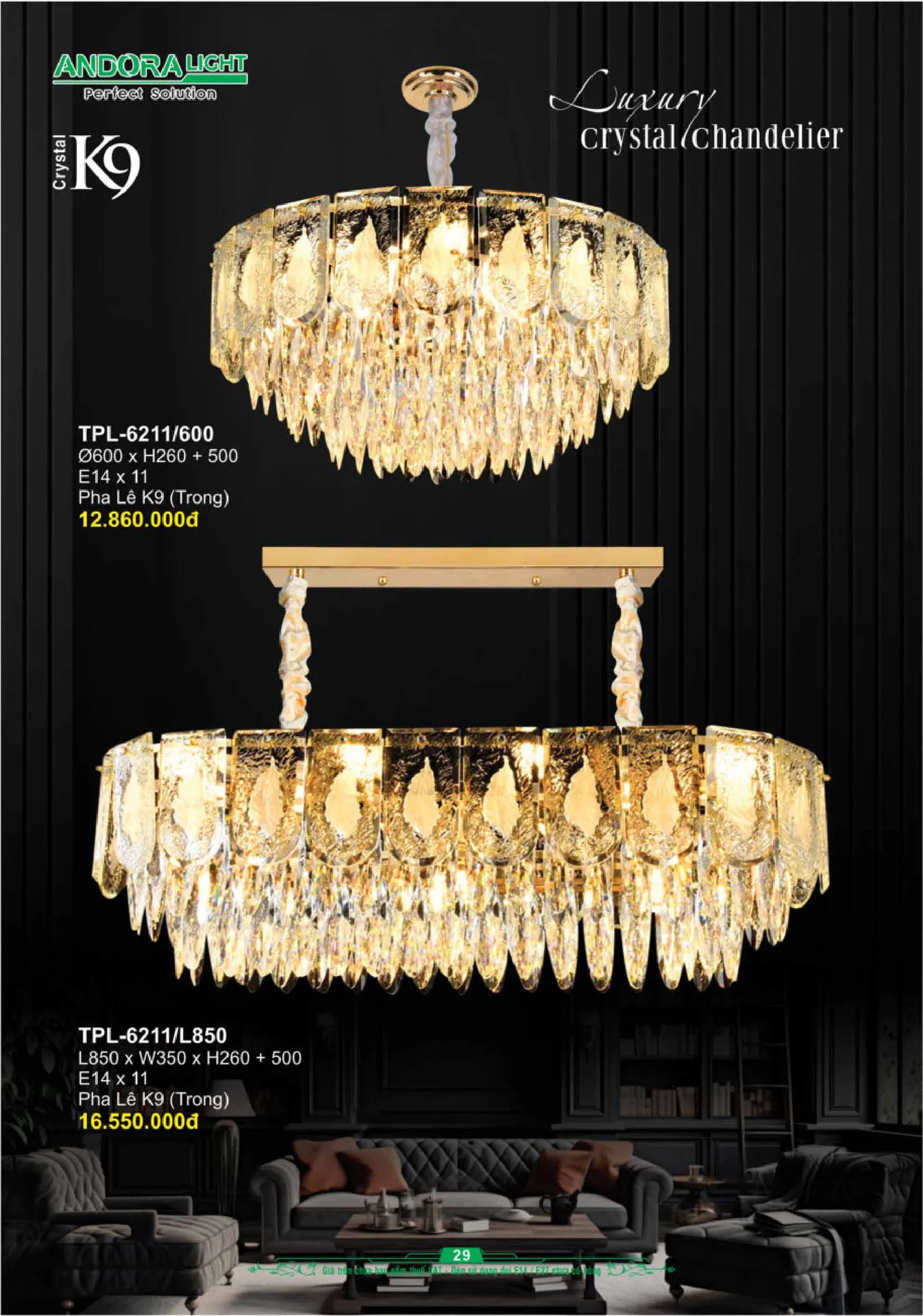 Catalogue Đèn Trang Trí ANDORA 2025 - Trang 30)