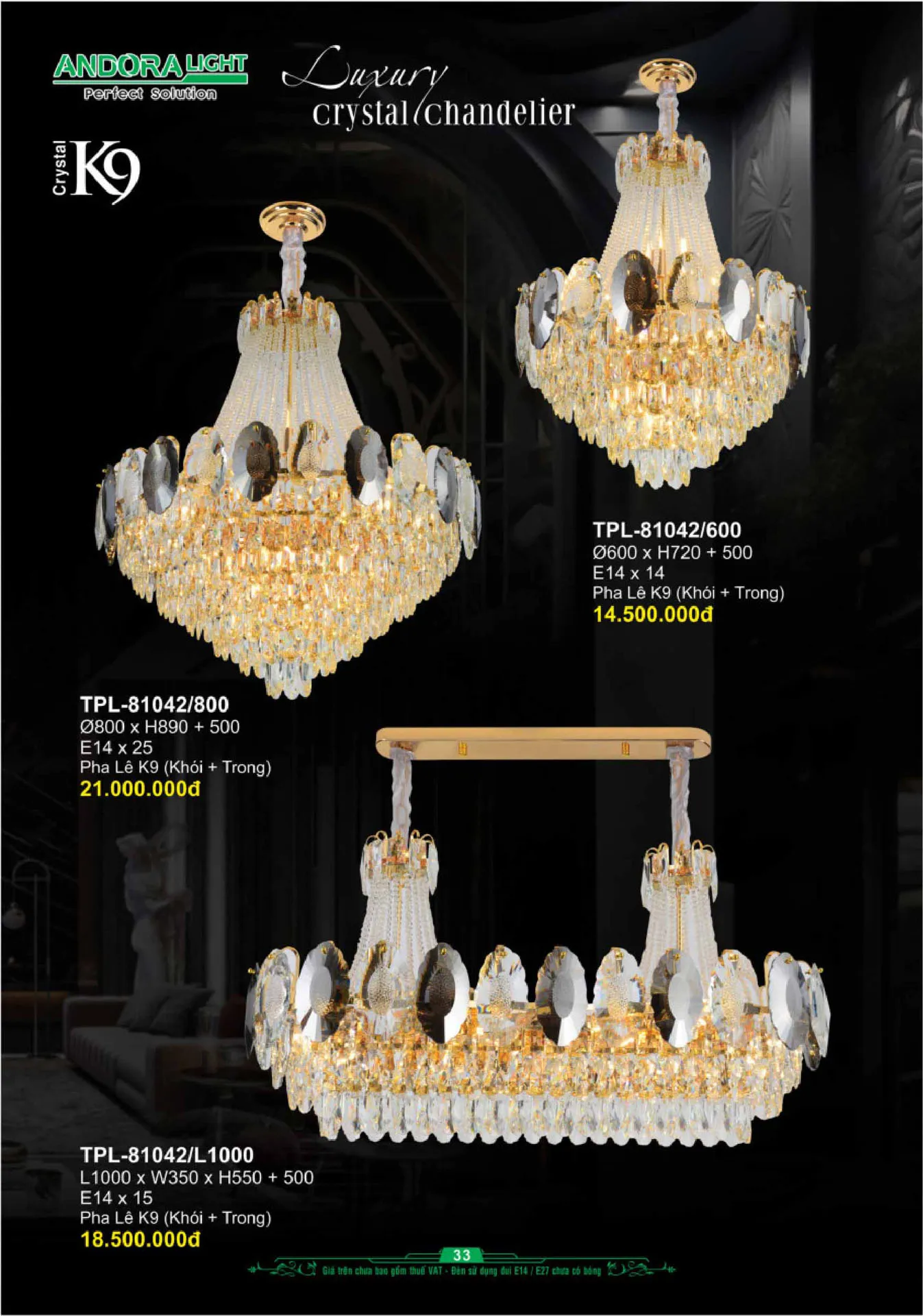 Catalogue Đèn Trang Trí ANDORA 2025 - Trang 34)