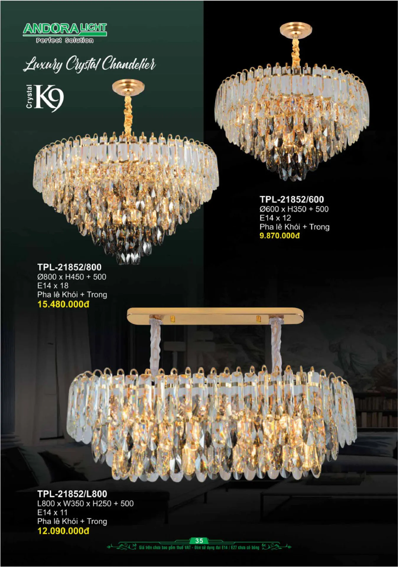 Catalogue Đèn Trang Trí ANDORA 2025 - Trang 36)