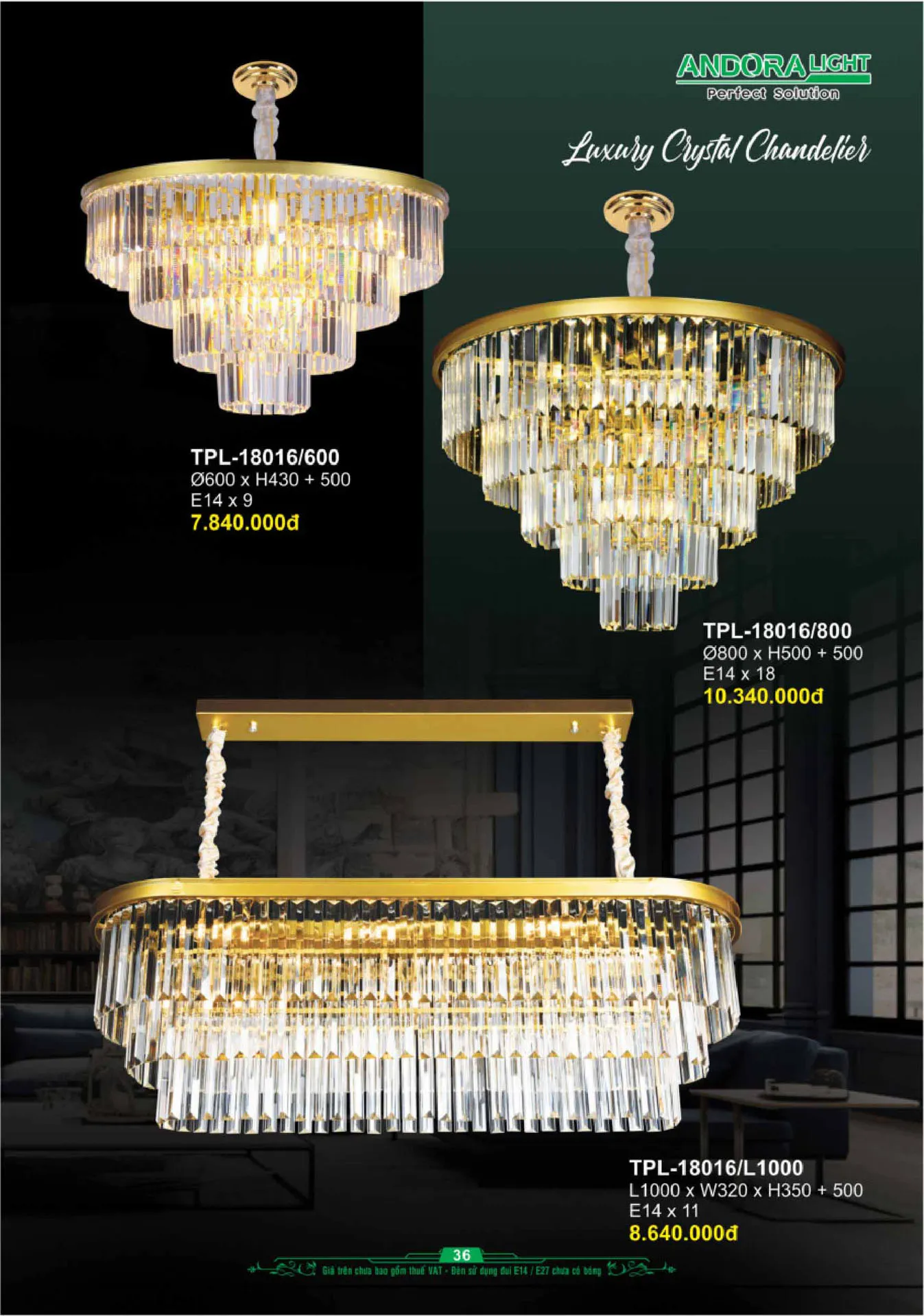 Catalogue Đèn Trang Trí ANDORA 2025 - Trang 37)