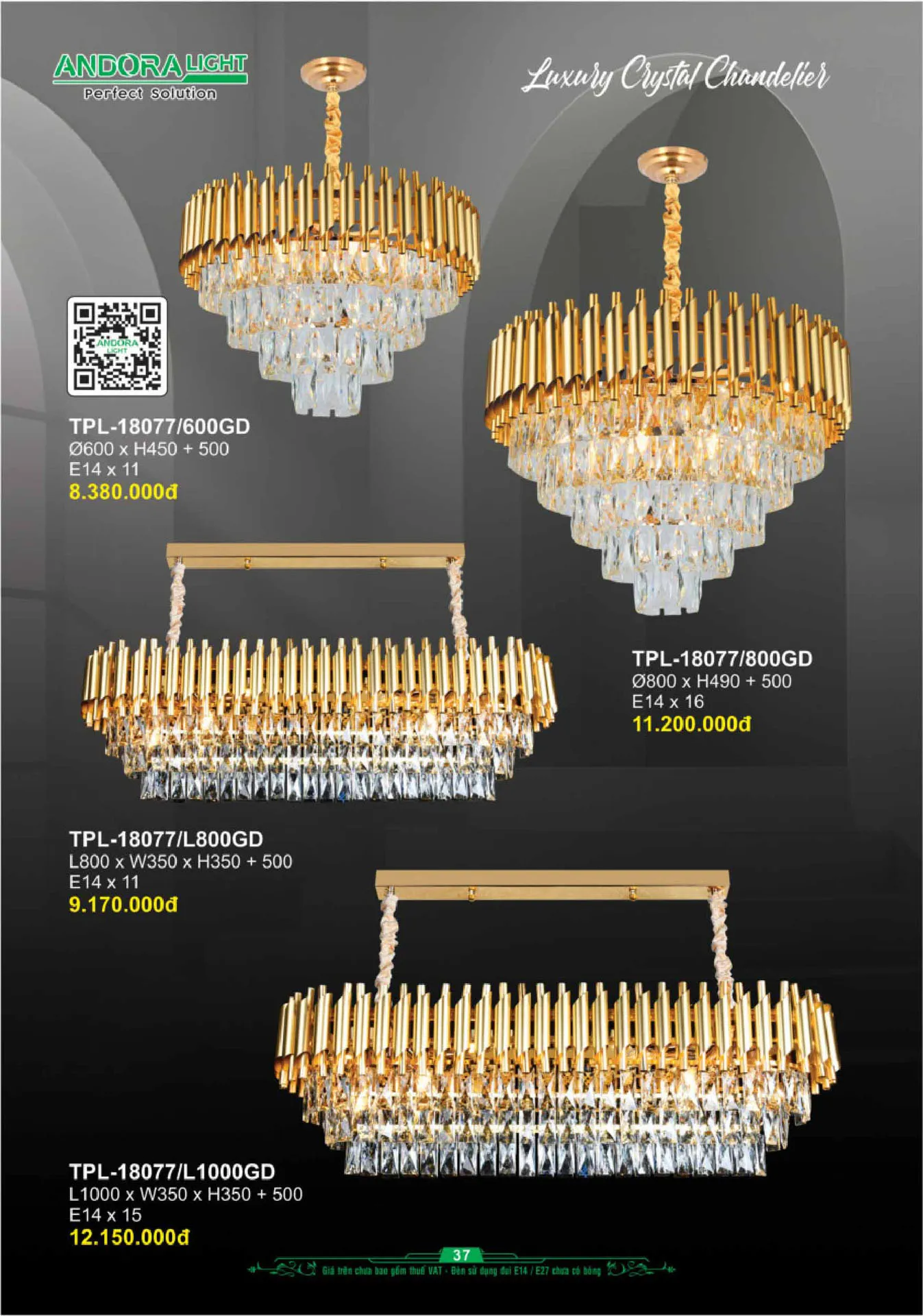Catalogue Đèn Trang Trí ANDORA 2025 - Trang 38)