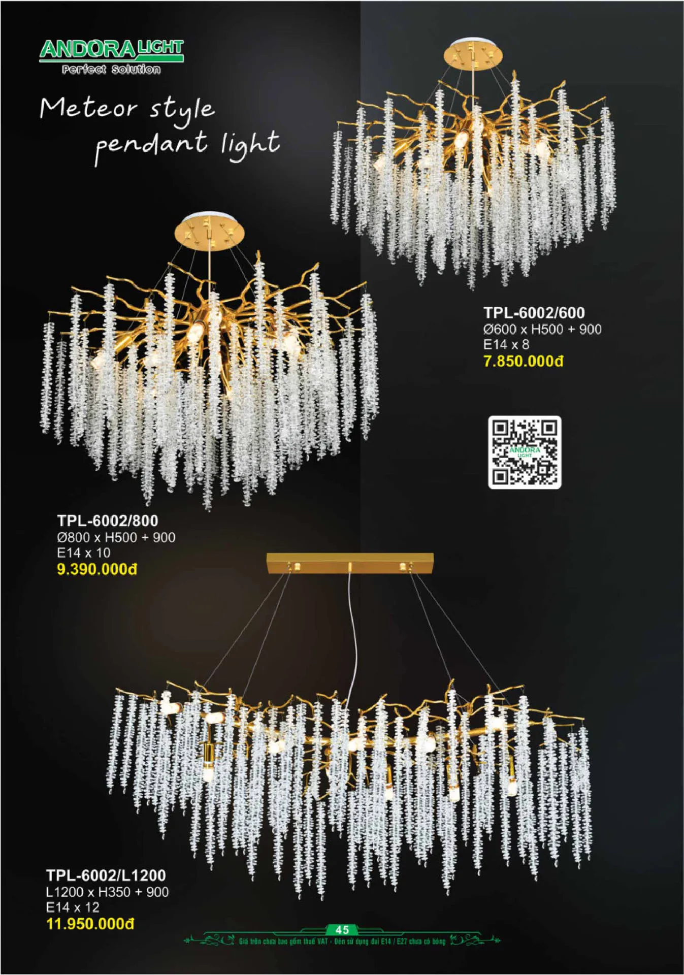 Catalogue Đèn Trang Trí ANDORA 2025 - Trang 46)
