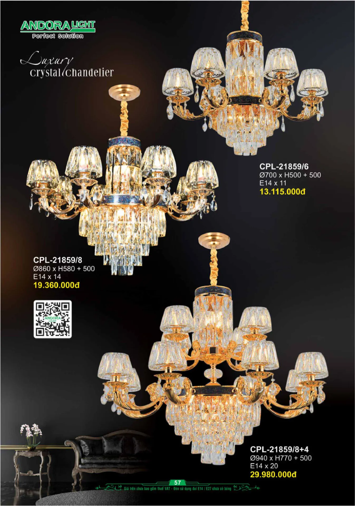 Catalogue Đèn Trang Trí ANDORA 2025 - Trang 58)