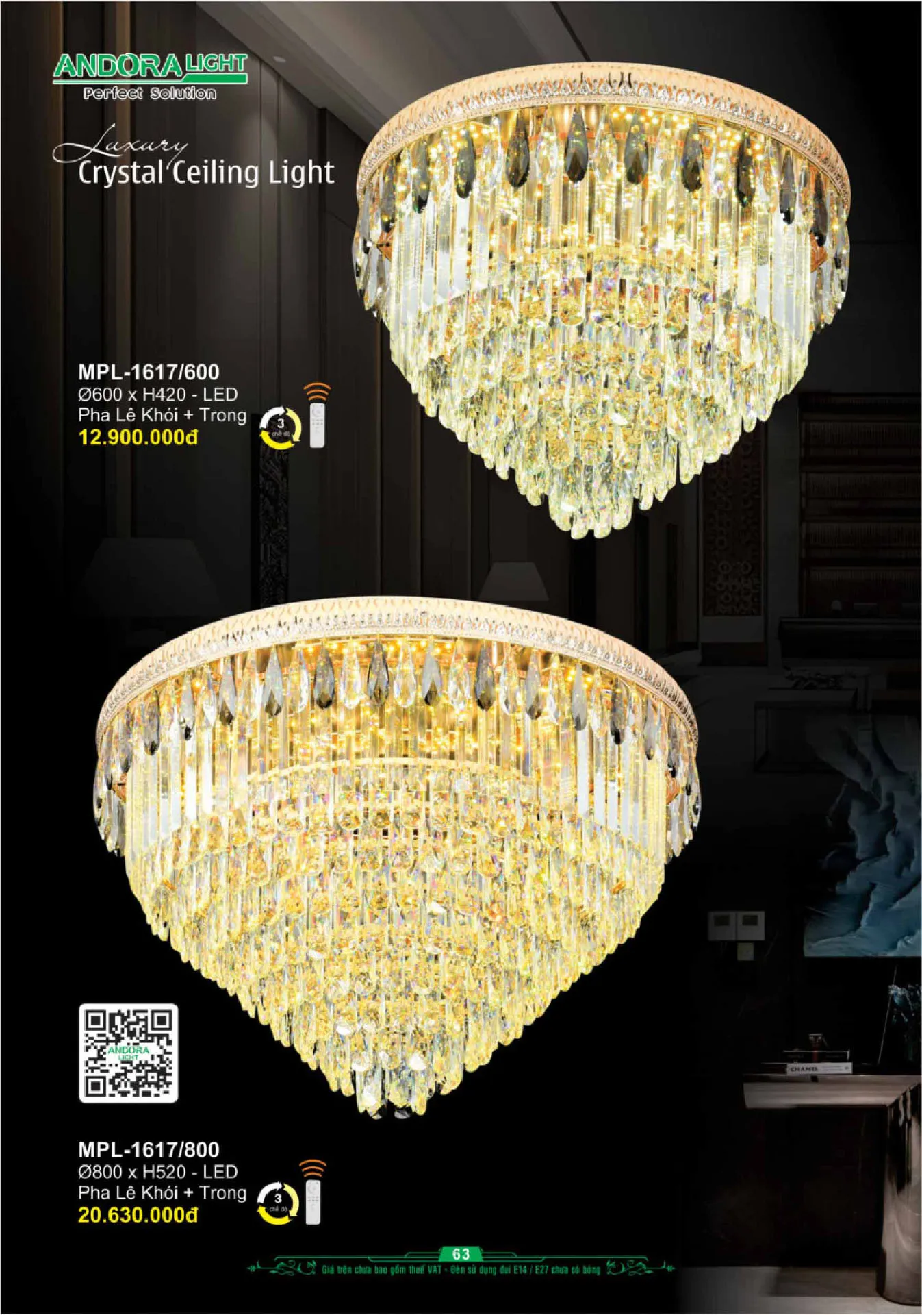 Catalogue Đèn Trang Trí ANDORA 2025 - Trang 64)
