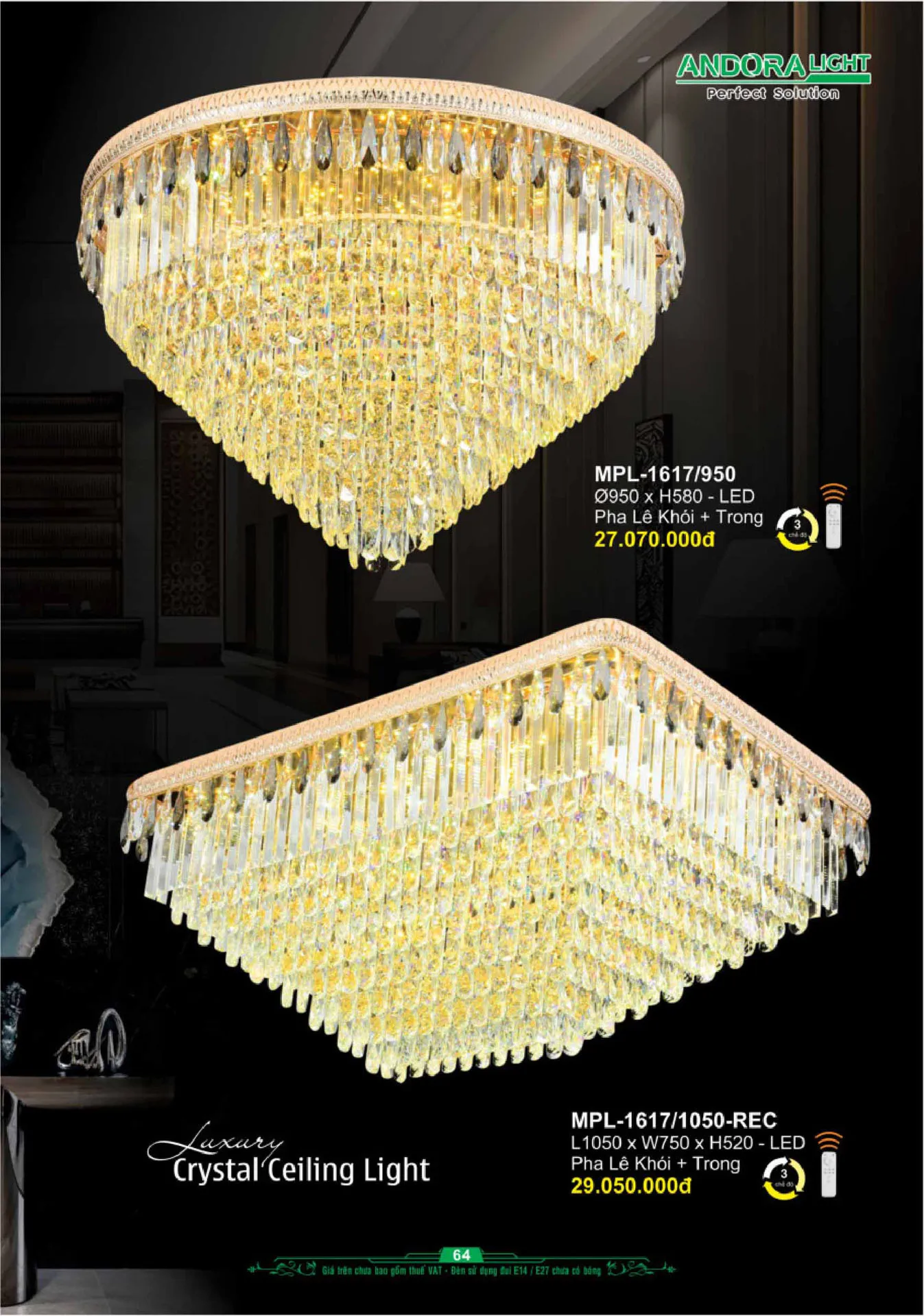 Catalogue Đèn Trang Trí ANDORA 2025 - Trang 65)