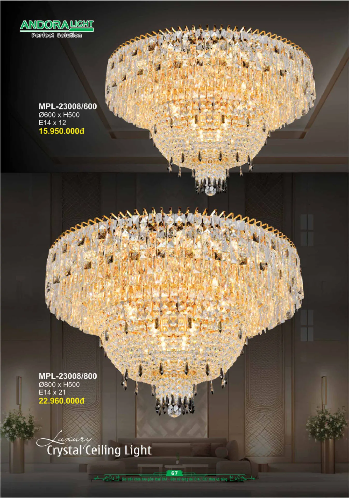 Catalogue Đèn Trang Trí ANDORA 2025 - Trang 68)