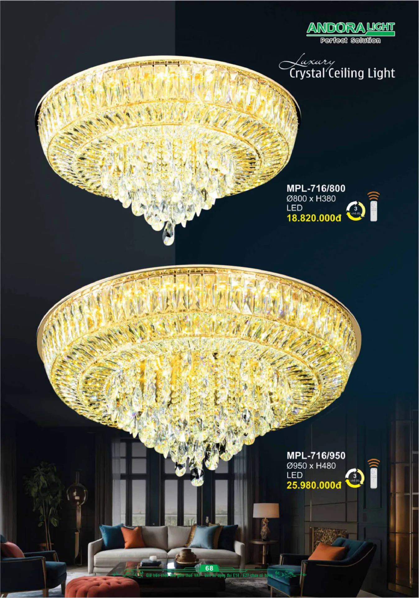 Catalogue Đèn Trang Trí ANDORA 2025 - Trang 69)