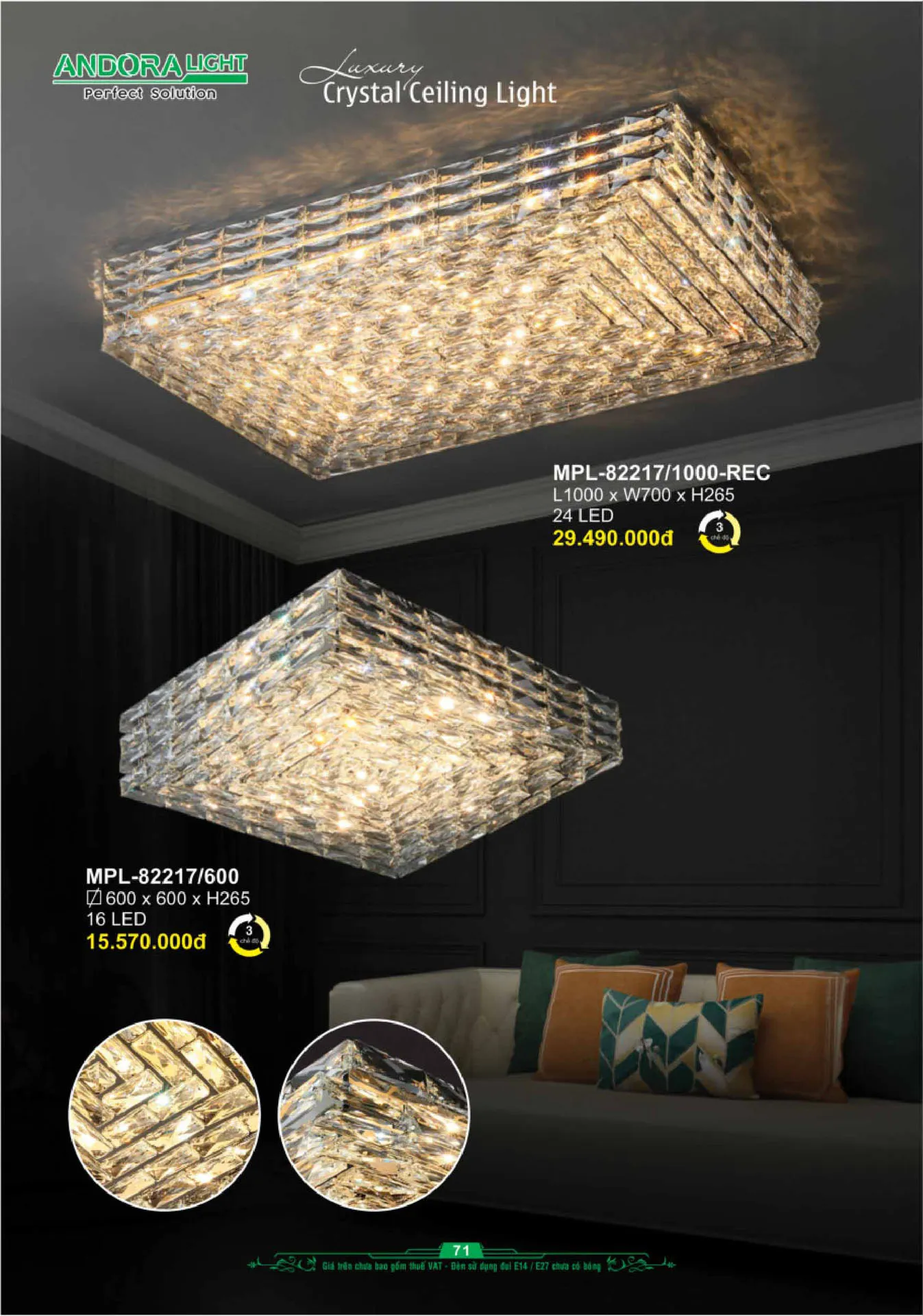 Catalogue Đèn Trang Trí ANDORA 2025 - Trang 72)