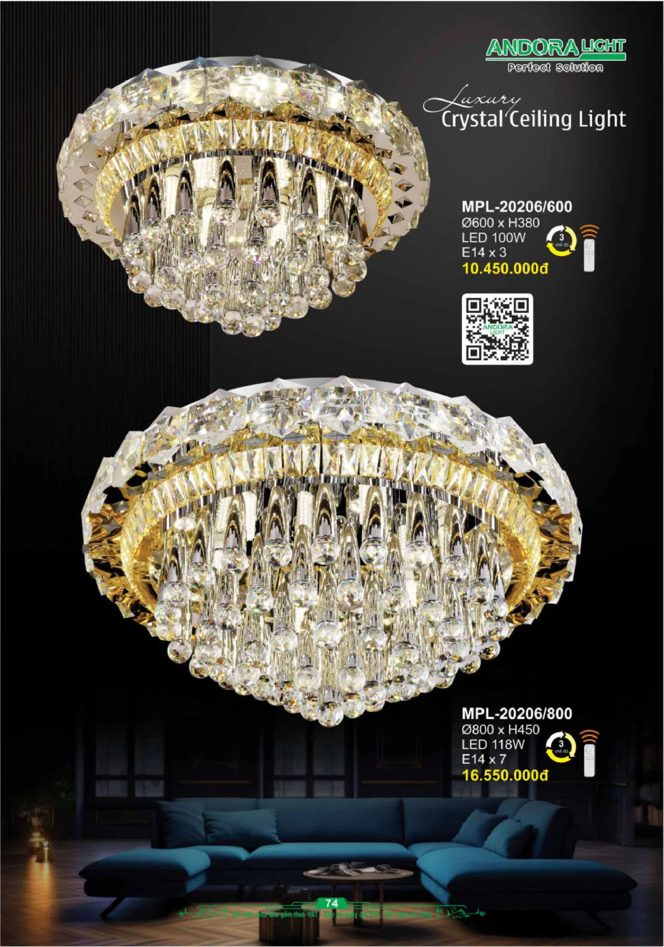 Catalogue Đèn Trang Trí ANDORA 2025 - Trang 75)