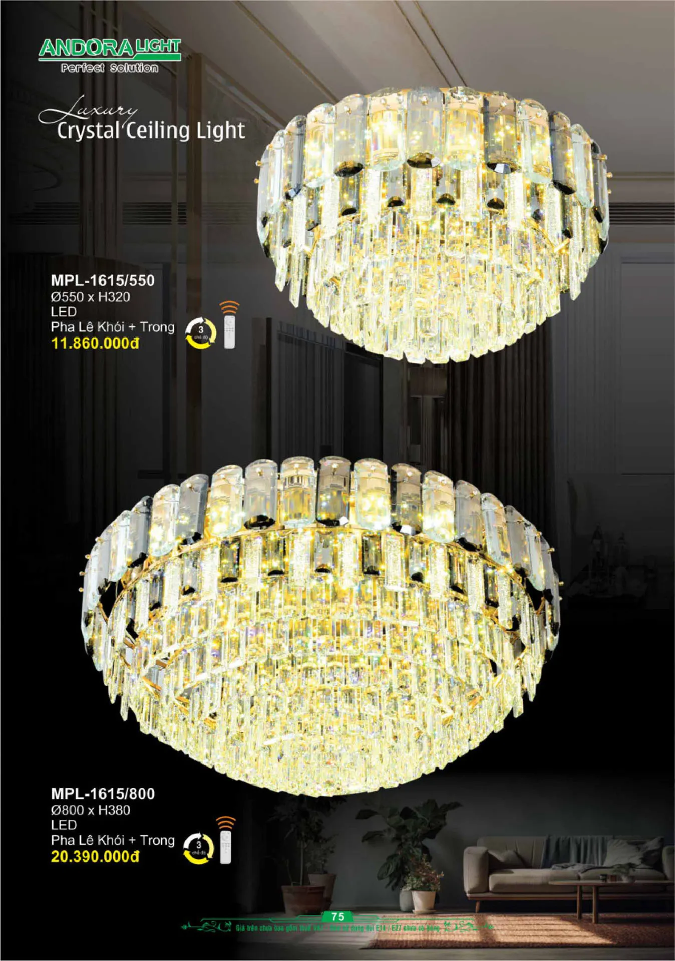 Catalogue Đèn Trang Trí ANDORA 2025 - Trang 76)