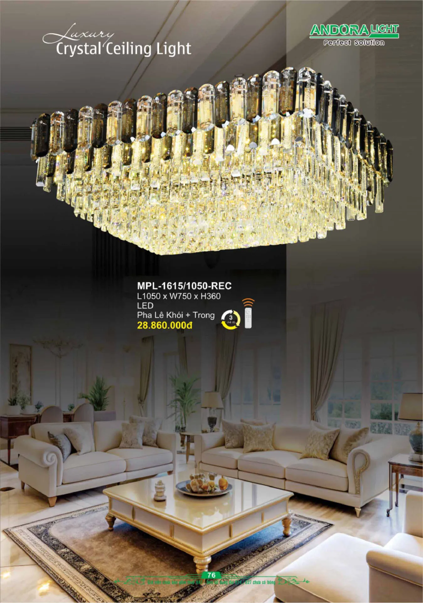 Catalogue Đèn Trang Trí ANDORA 2025 - Trang 77)