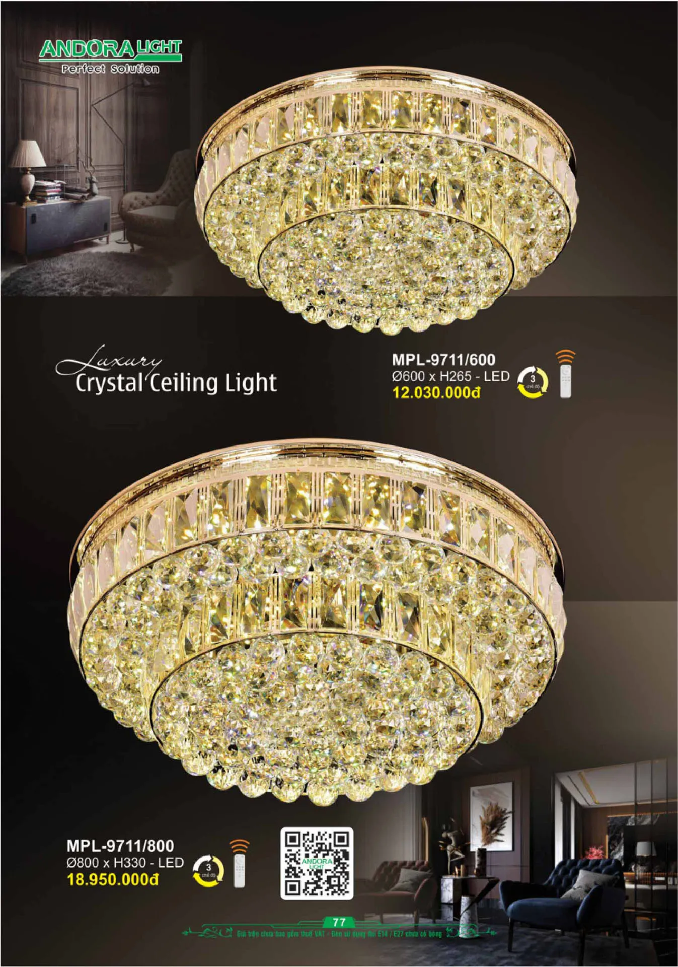Catalogue Đèn Trang Trí ANDORA 2025 - Trang 78)