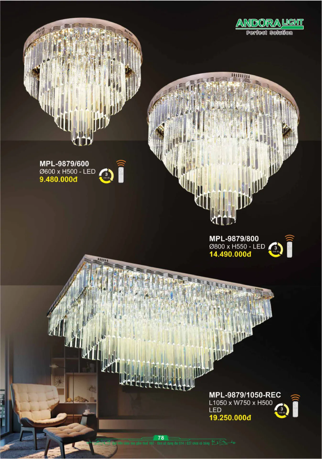 Catalogue Đèn Trang Trí ANDORA 2025 - Trang 79)