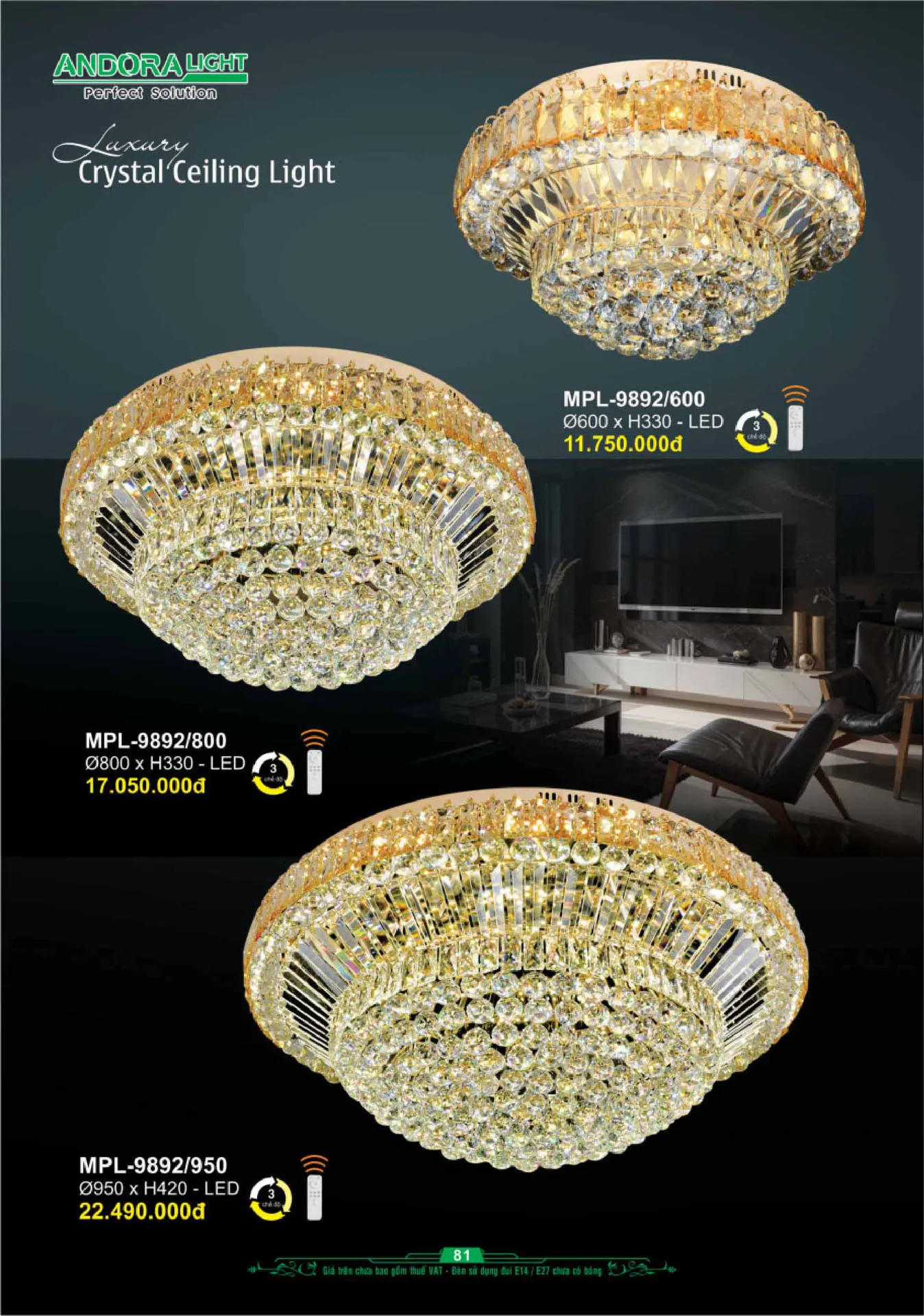 Catalogue Đèn Trang Trí ANDORA 2025 - Trang 82)