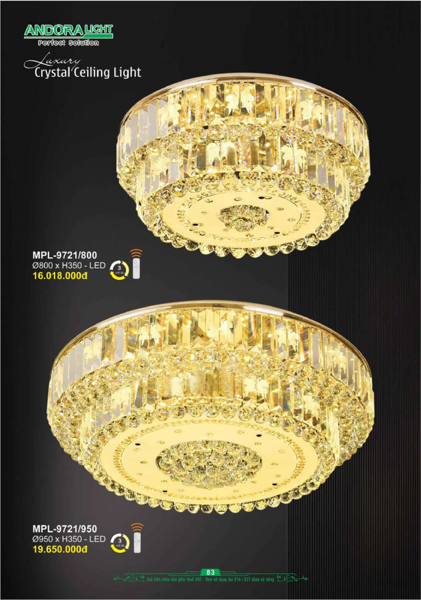 Catalogue Đèn Trang Trí ANDORA 2025 - Trang 84)