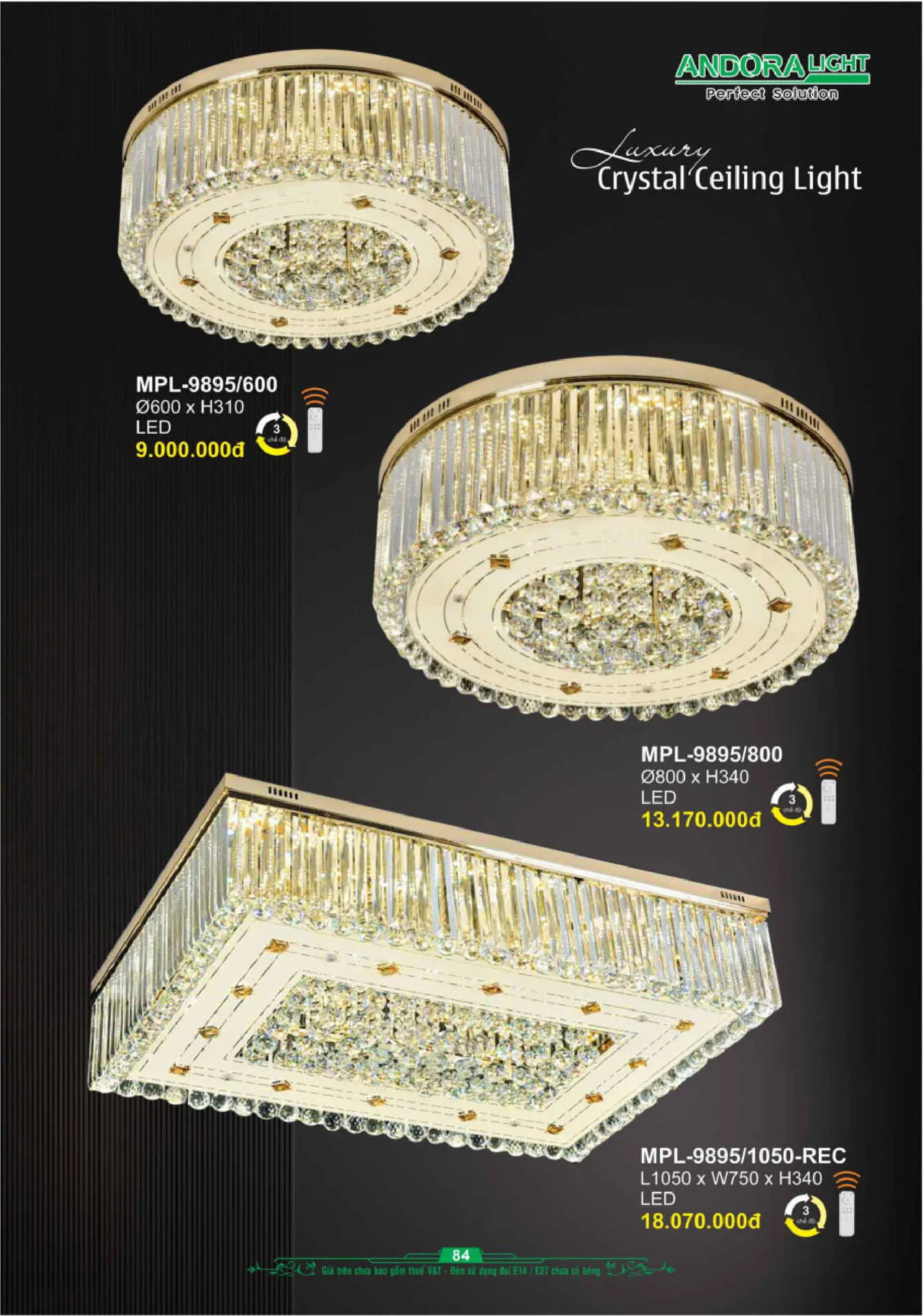Catalogue Đèn Trang Trí ANDORA 2025 - Trang 85)
