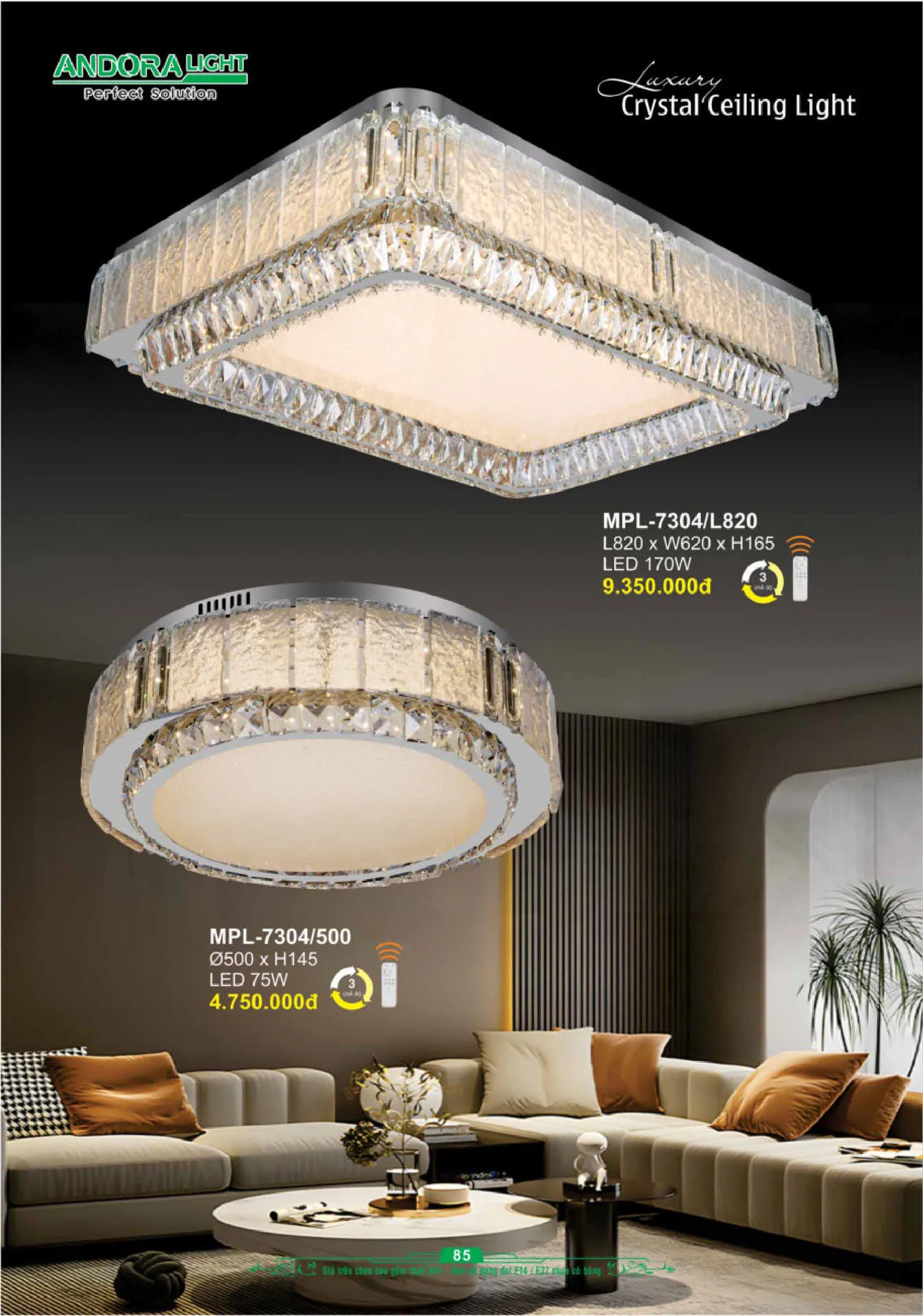 Catalogue Đèn Trang Trí ANDORA 2025 - Trang 86)