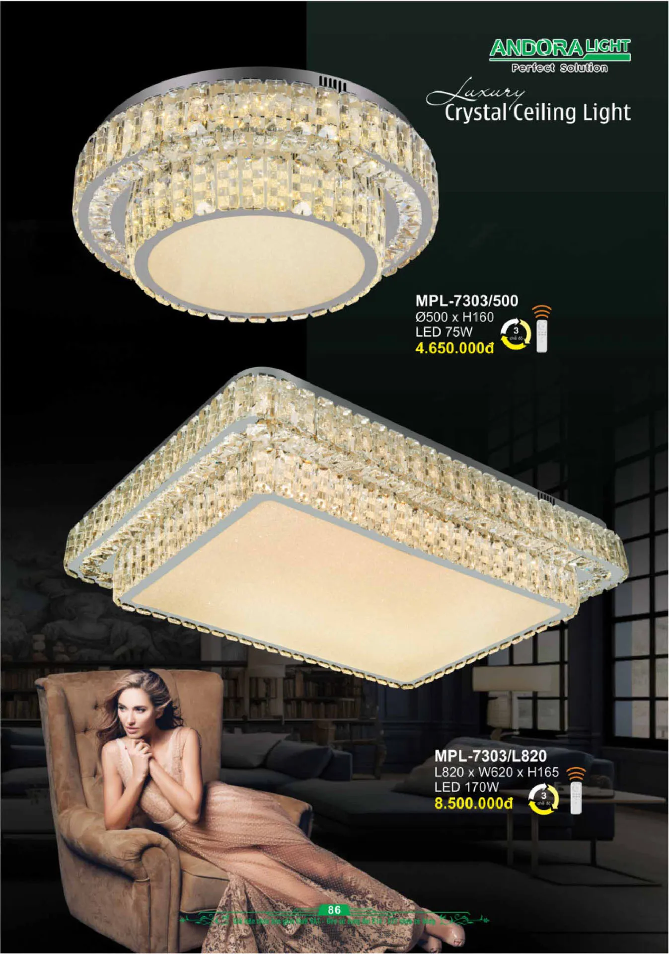 Catalogue Đèn Trang Trí ANDORA 2025 - Trang 87)