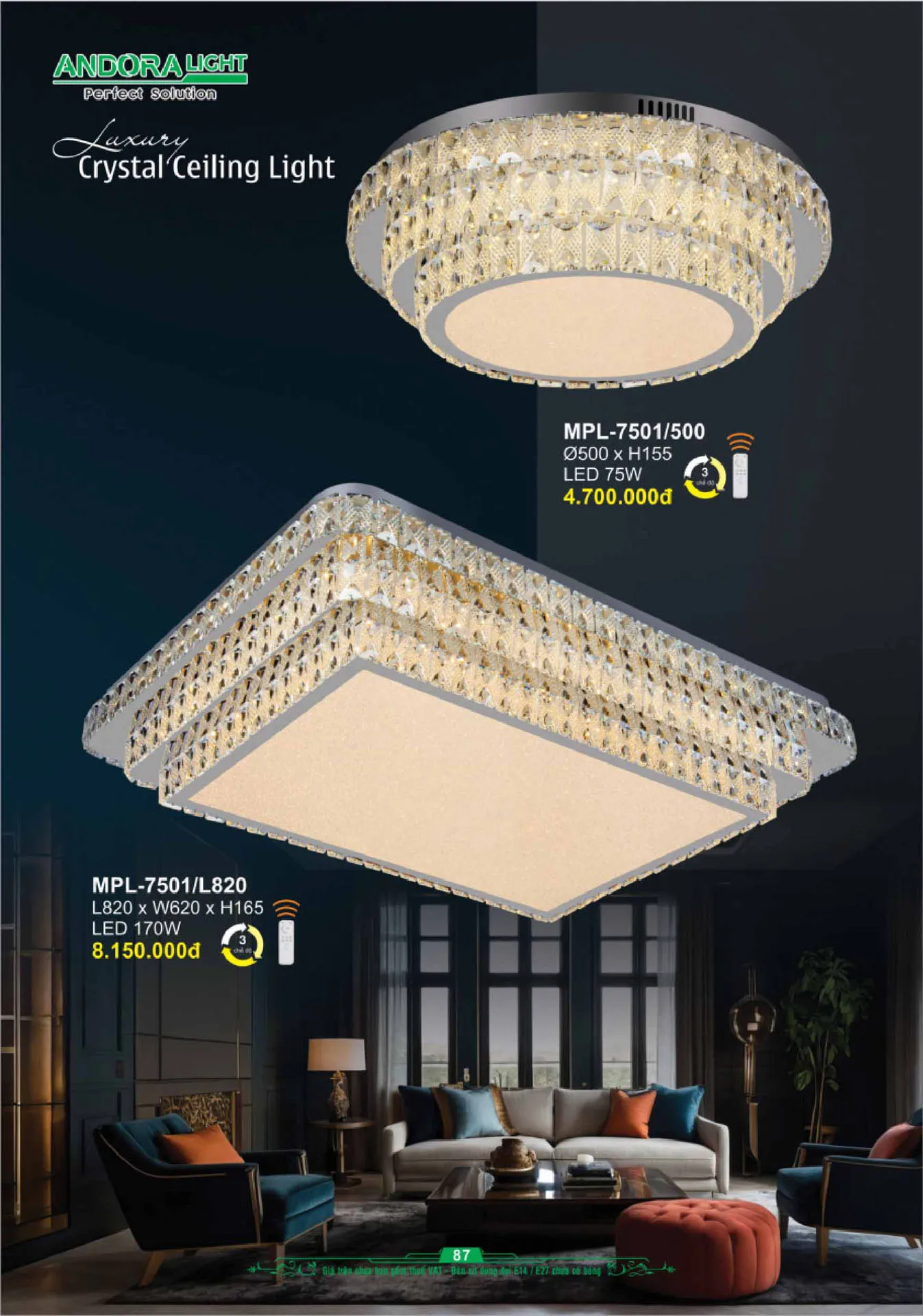 Catalogue Đèn Trang Trí ANDORA 2025 - Trang 88)