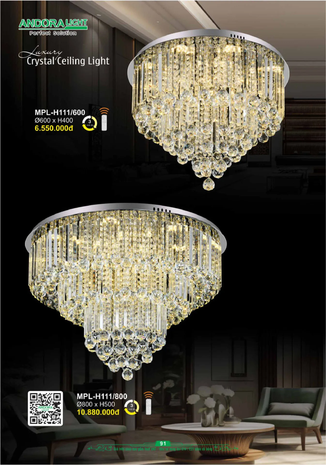 Catalogue Đèn Trang Trí ANDORA 2025 - Trang 92)