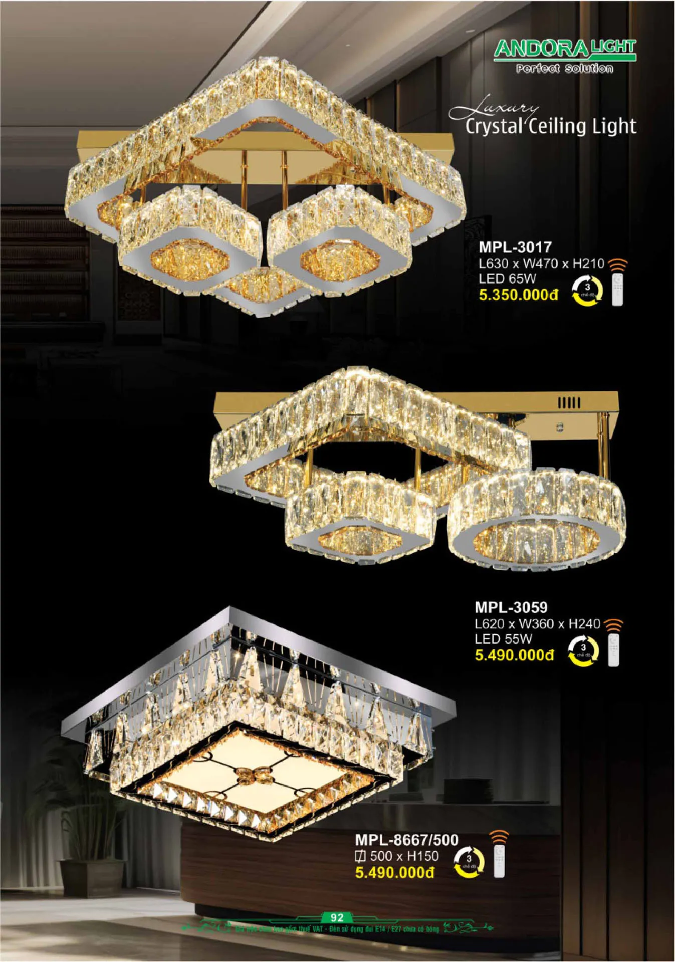 Catalogue Đèn Trang Trí ANDORA 2025 - Trang 93)