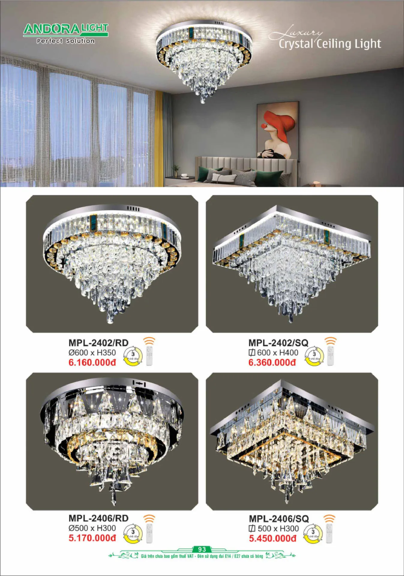 Catalogue Đèn Trang Trí ANDORA 2025 - Trang 94)