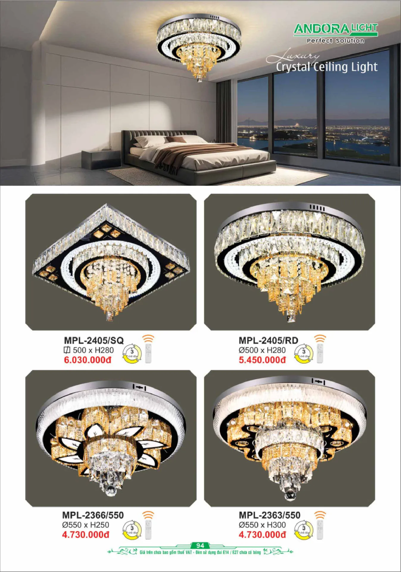 Catalogue Đèn Trang Trí ANDORA 2025 - Trang 95)