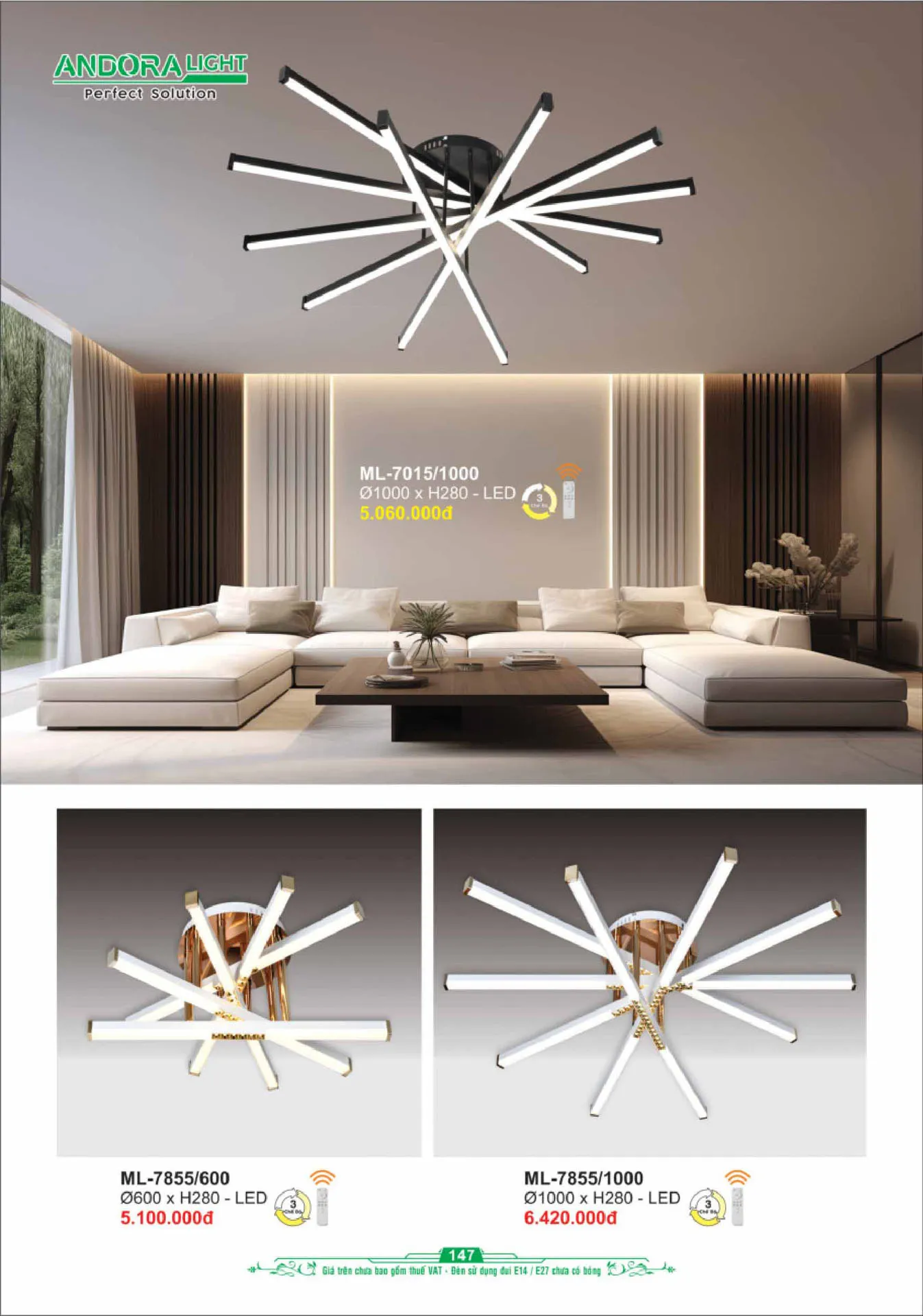 Catalogue Đèn Trang Trí ANDORA 2025 - Trang 148)