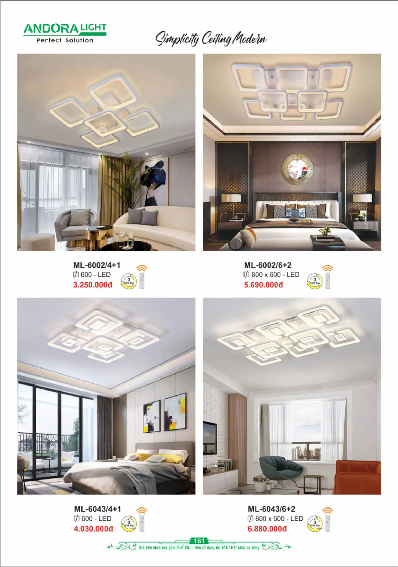 Catalogue Đèn Trang Trí ANDORA 2025 - Trang 162)