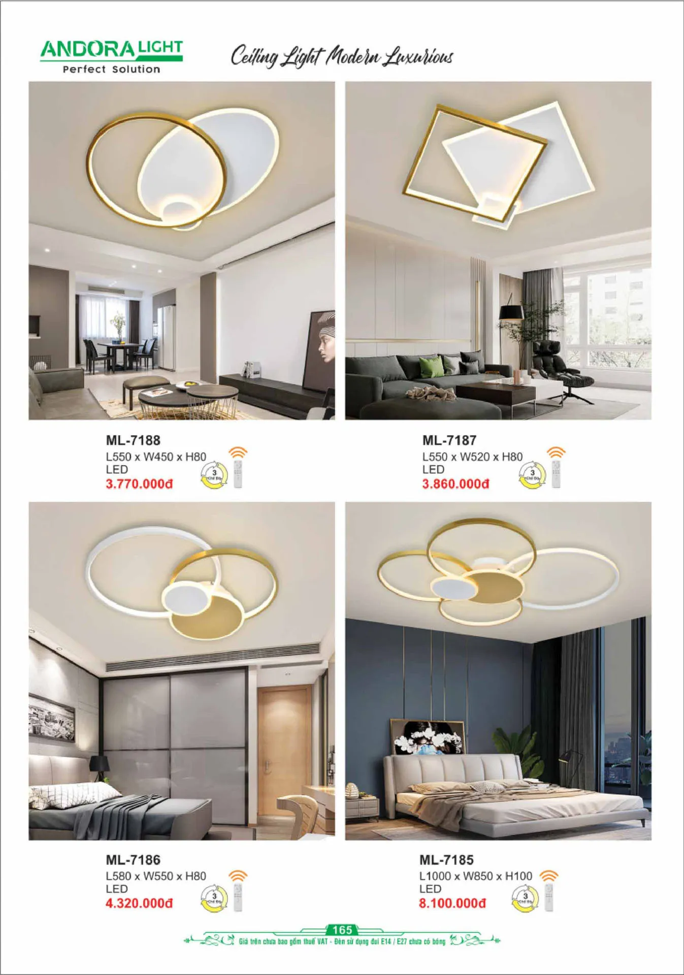 Catalogue Đèn Trang Trí ANDORA 2025 - Trang 166)