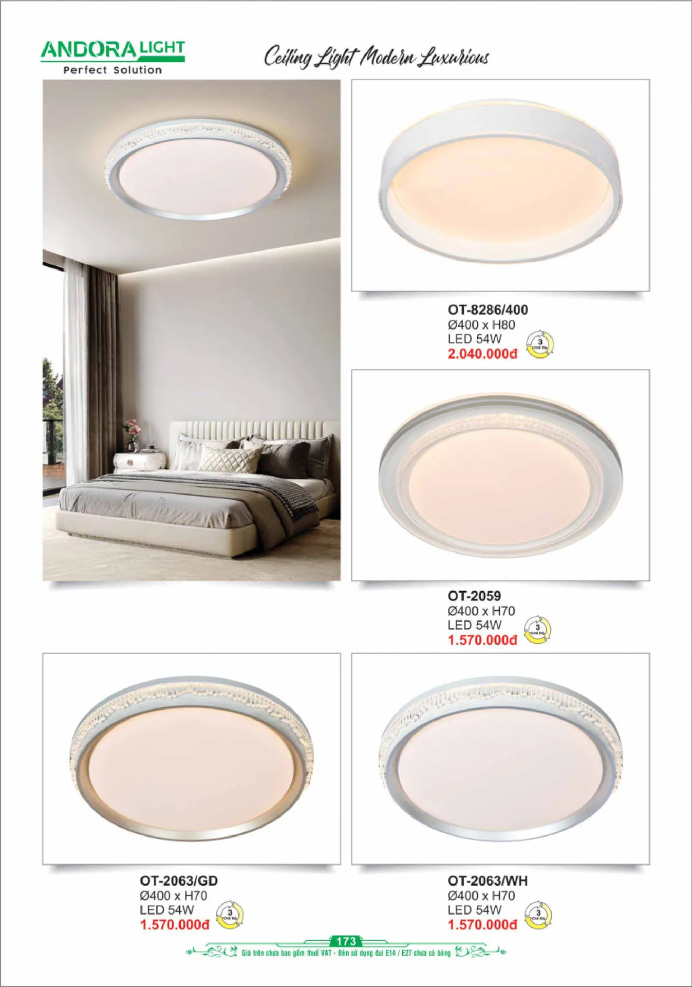 Catalogue Đèn Trang Trí ANDORA 2025 - Trang 174)