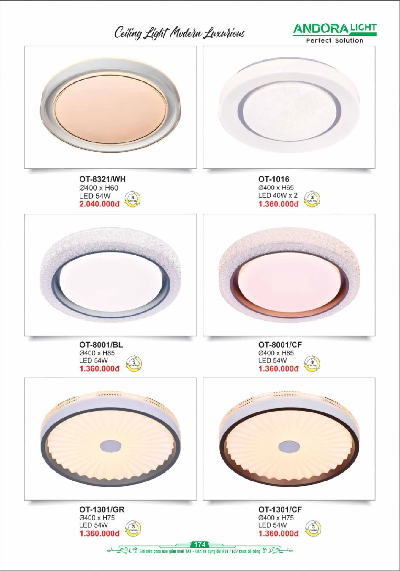 Catalogue Đèn Trang Trí ANDORA 2025 - Trang 175)