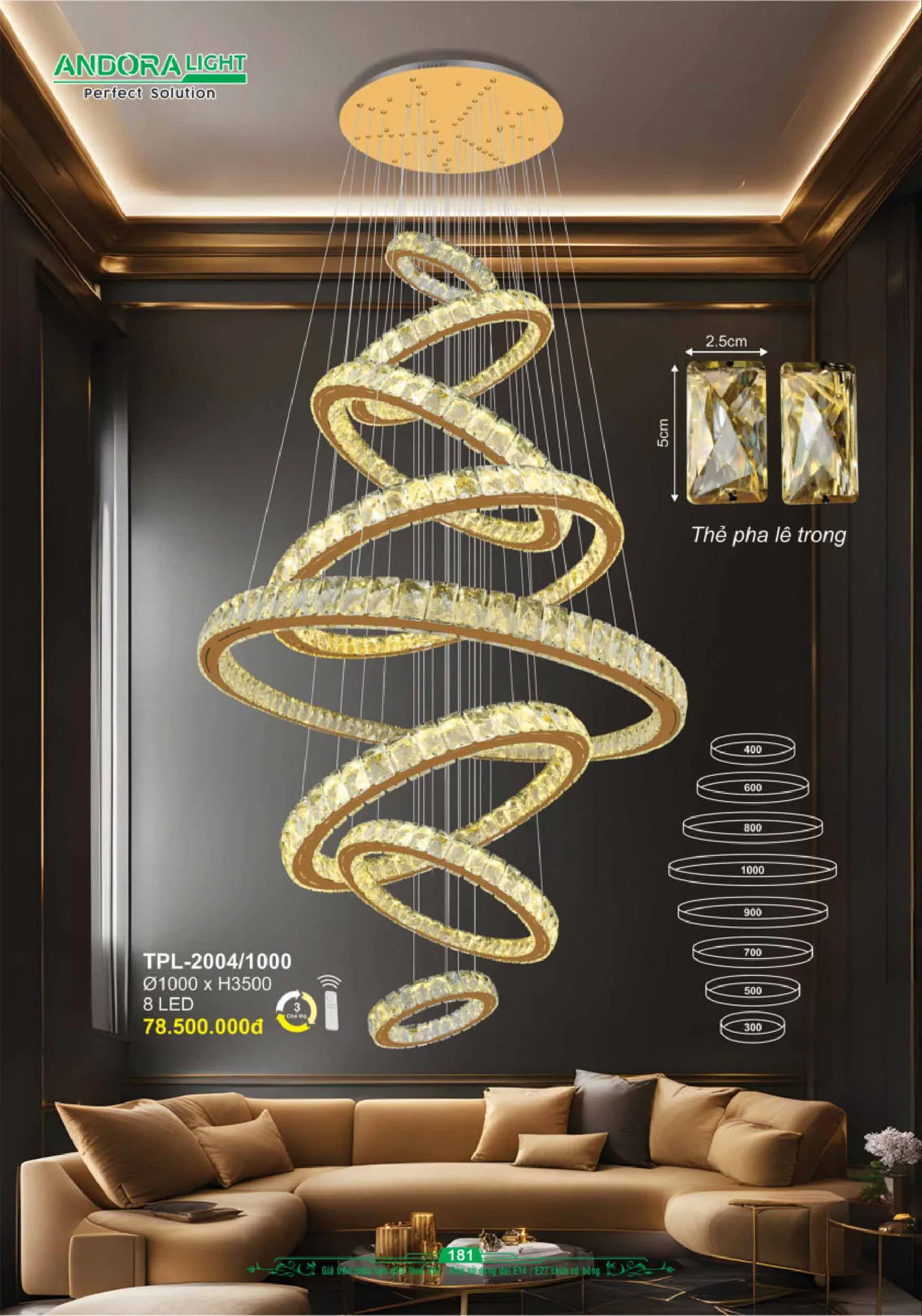 Catalogue Đèn Trang Trí ANDORA 2025 - Trang 182)