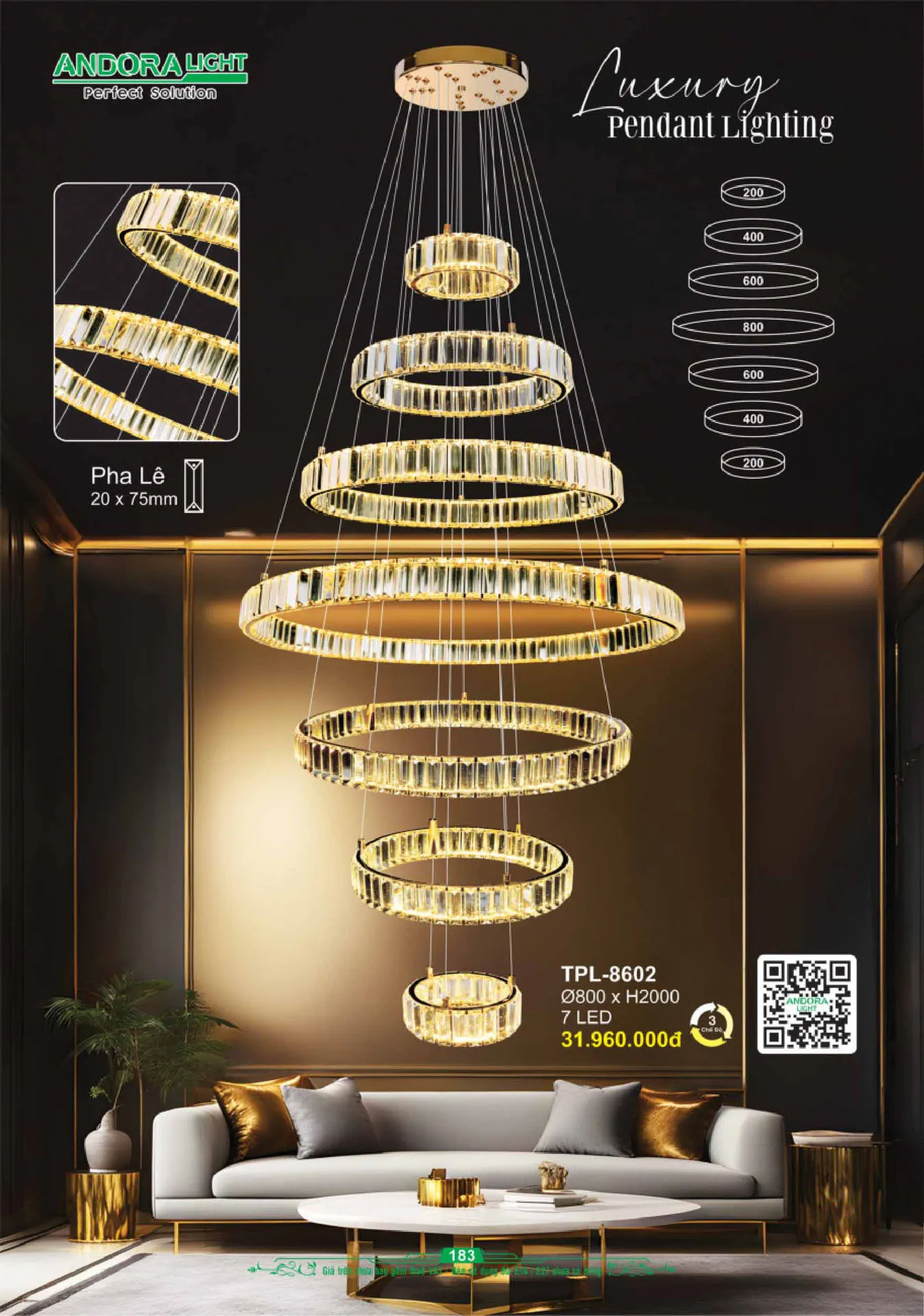 Catalogue Đèn Trang Trí ANDORA 2025 - Trang 184)