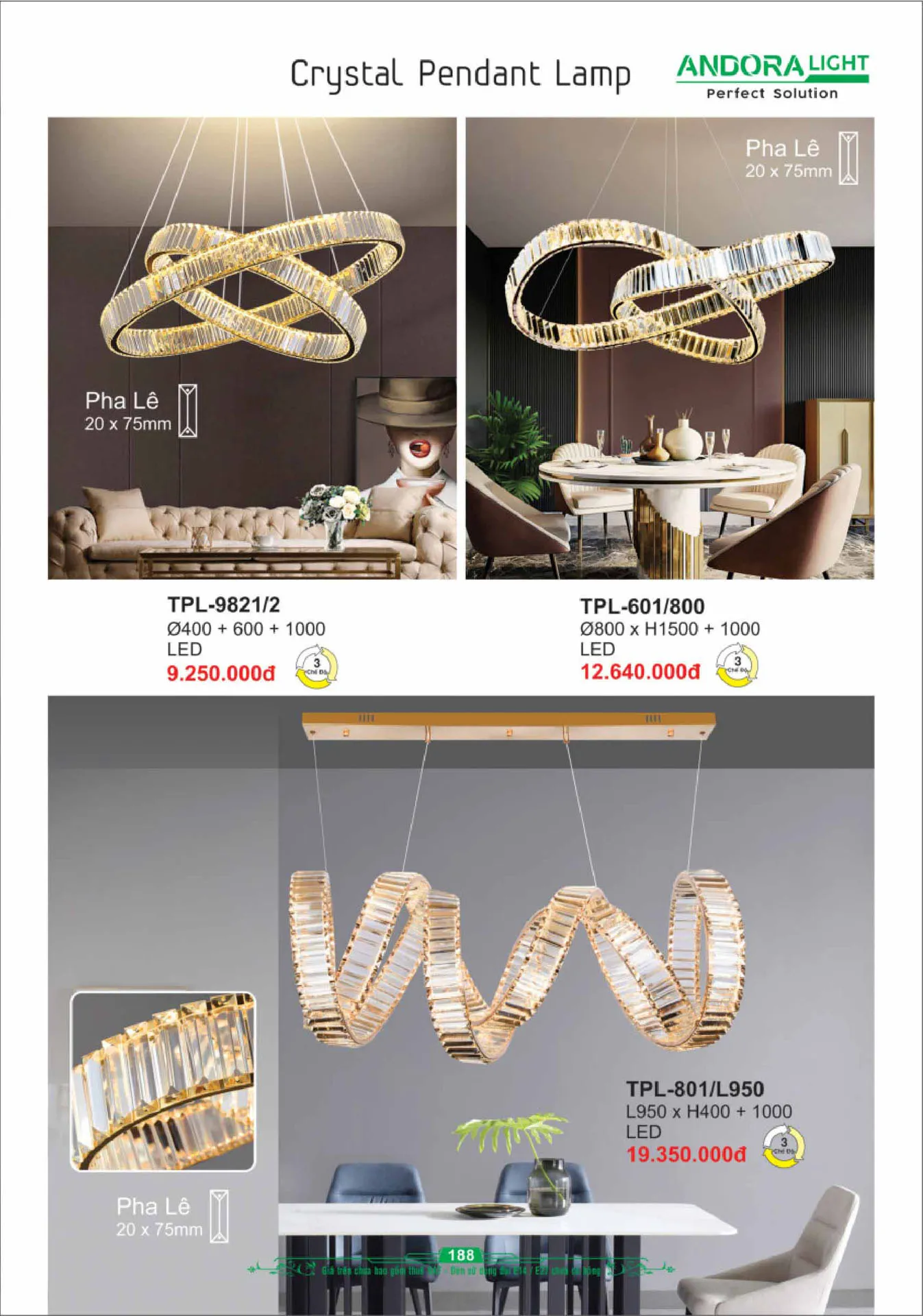 Catalogue Đèn Trang Trí ANDORA 2025 - Trang 189)
