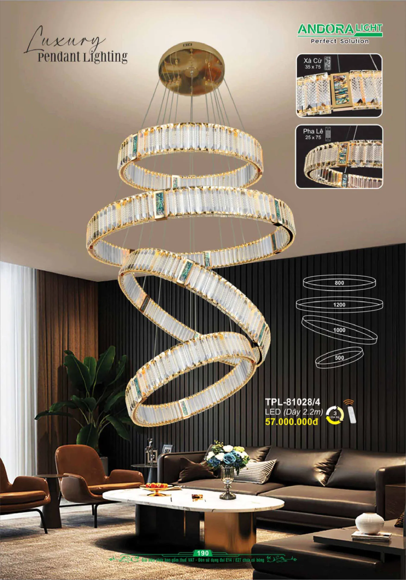 Catalogue Đèn Trang Trí ANDORA 2025 - Trang 191)