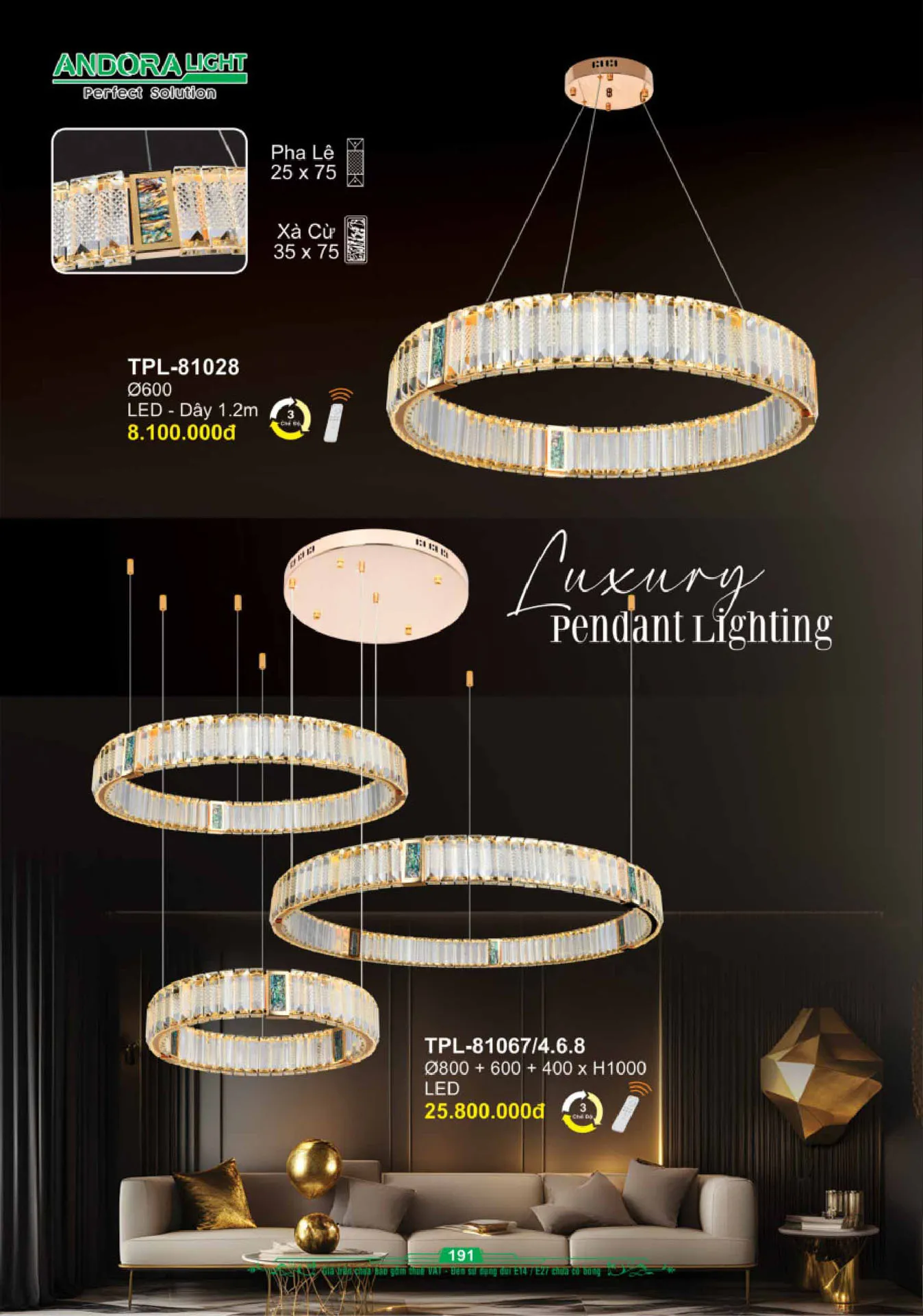 Catalogue Đèn Trang Trí ANDORA 2025 - Trang 192)