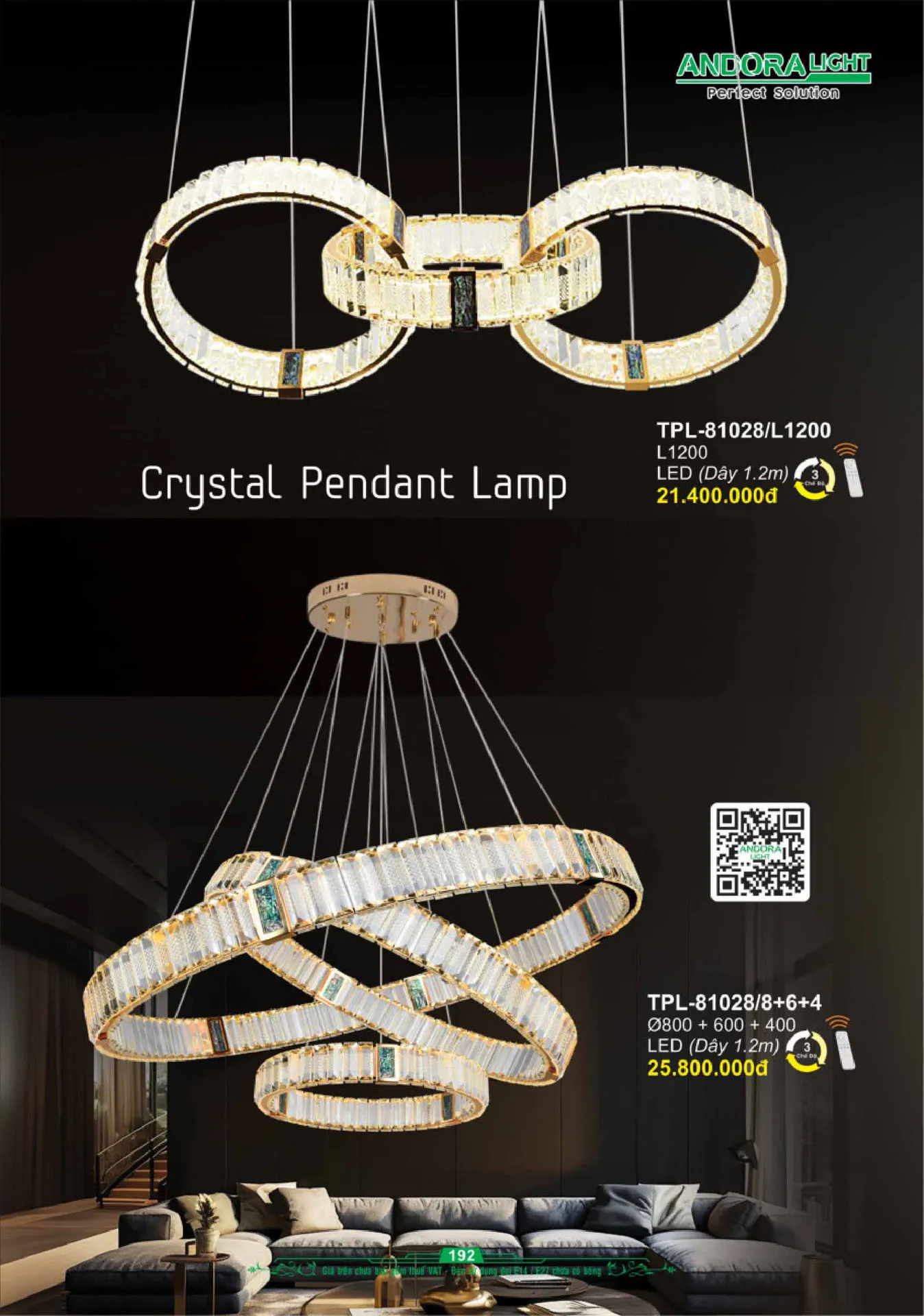 Catalogue Đèn Trang Trí ANDORA 2025 - Trang 193)