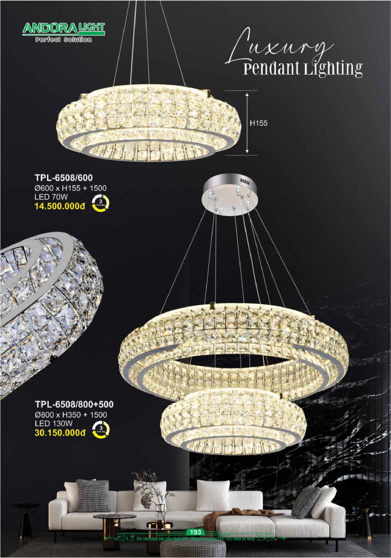 Catalogue Đèn Trang Trí ANDORA 2025 - Trang 194)
