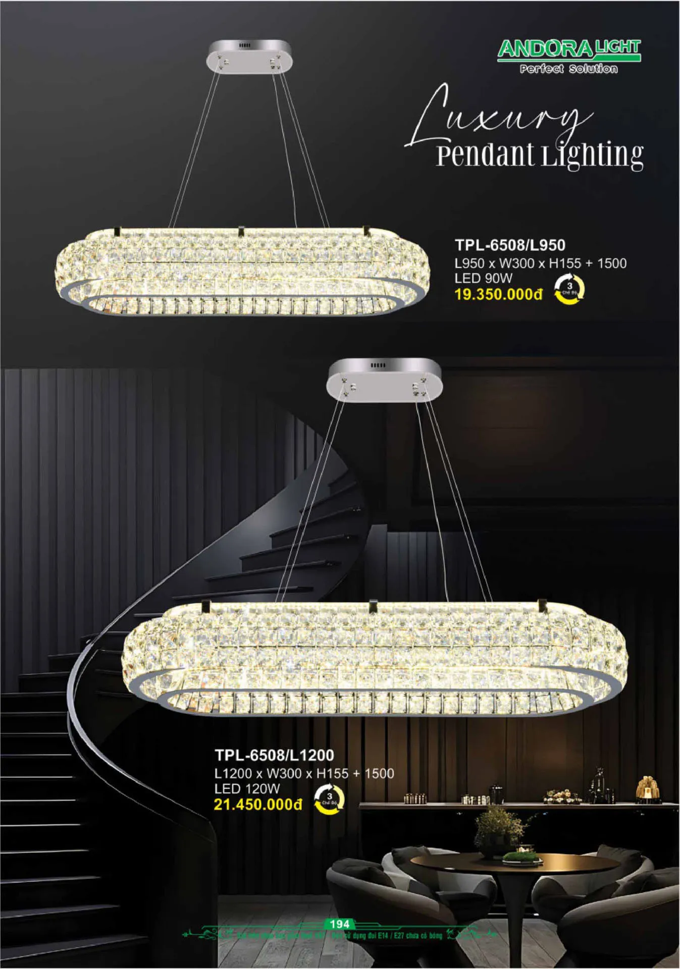 Catalogue Đèn Trang Trí ANDORA 2025 - Trang 195)