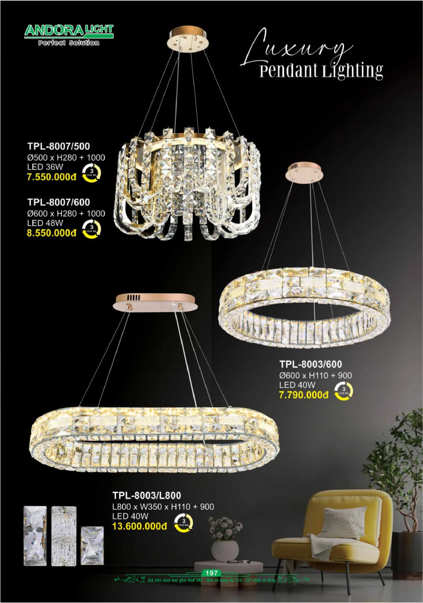 Catalogue Đèn Trang Trí ANDORA 2025 - Trang 198)
