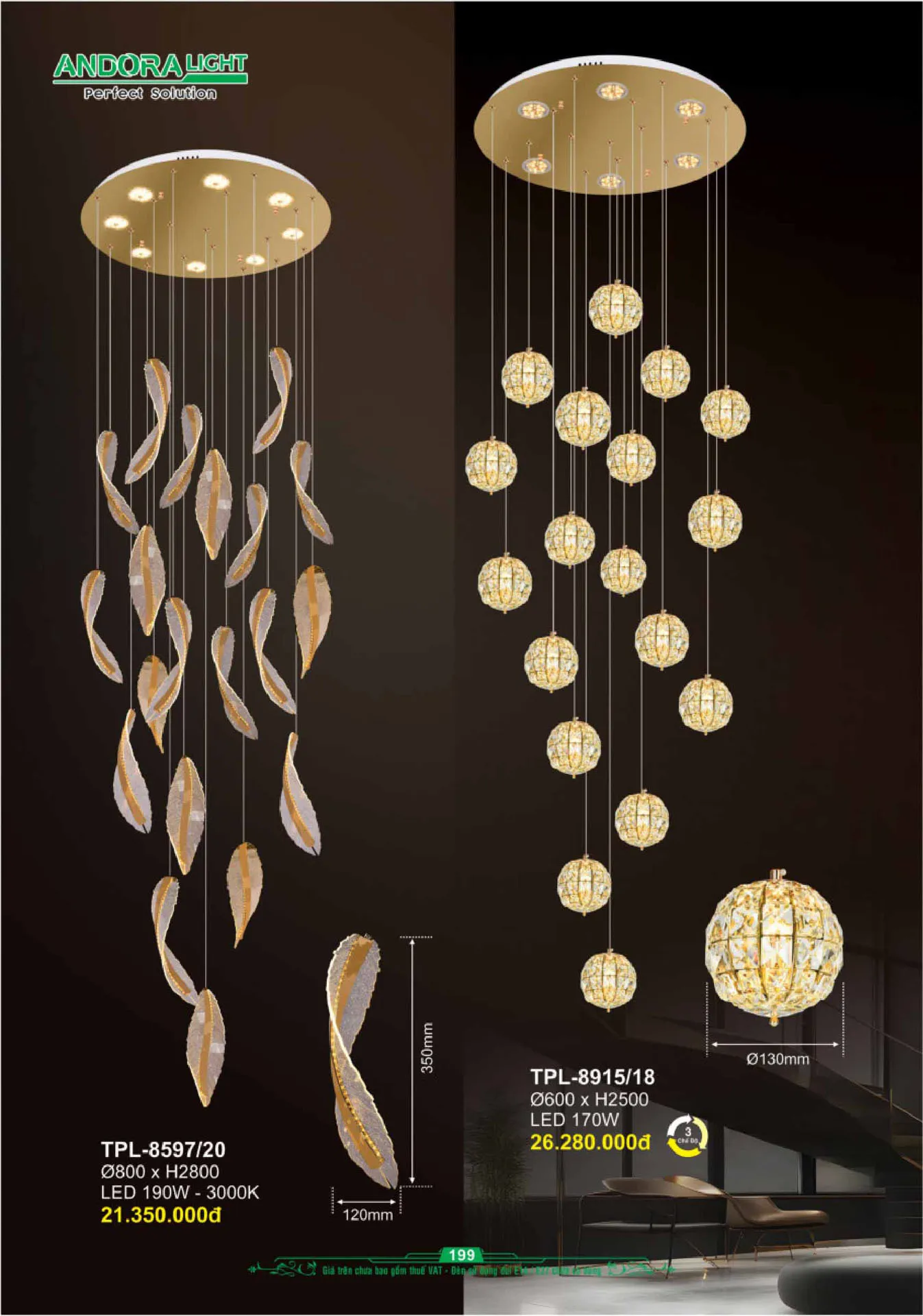 Catalogue Đèn Trang Trí ANDORA 2025 - Trang 200)