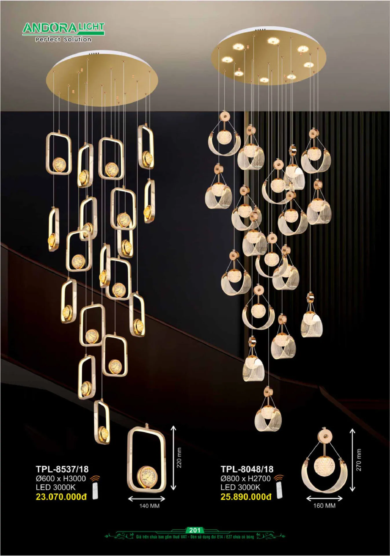 Catalogue Đèn Trang Trí ANDORA 2025 - Trang 202)